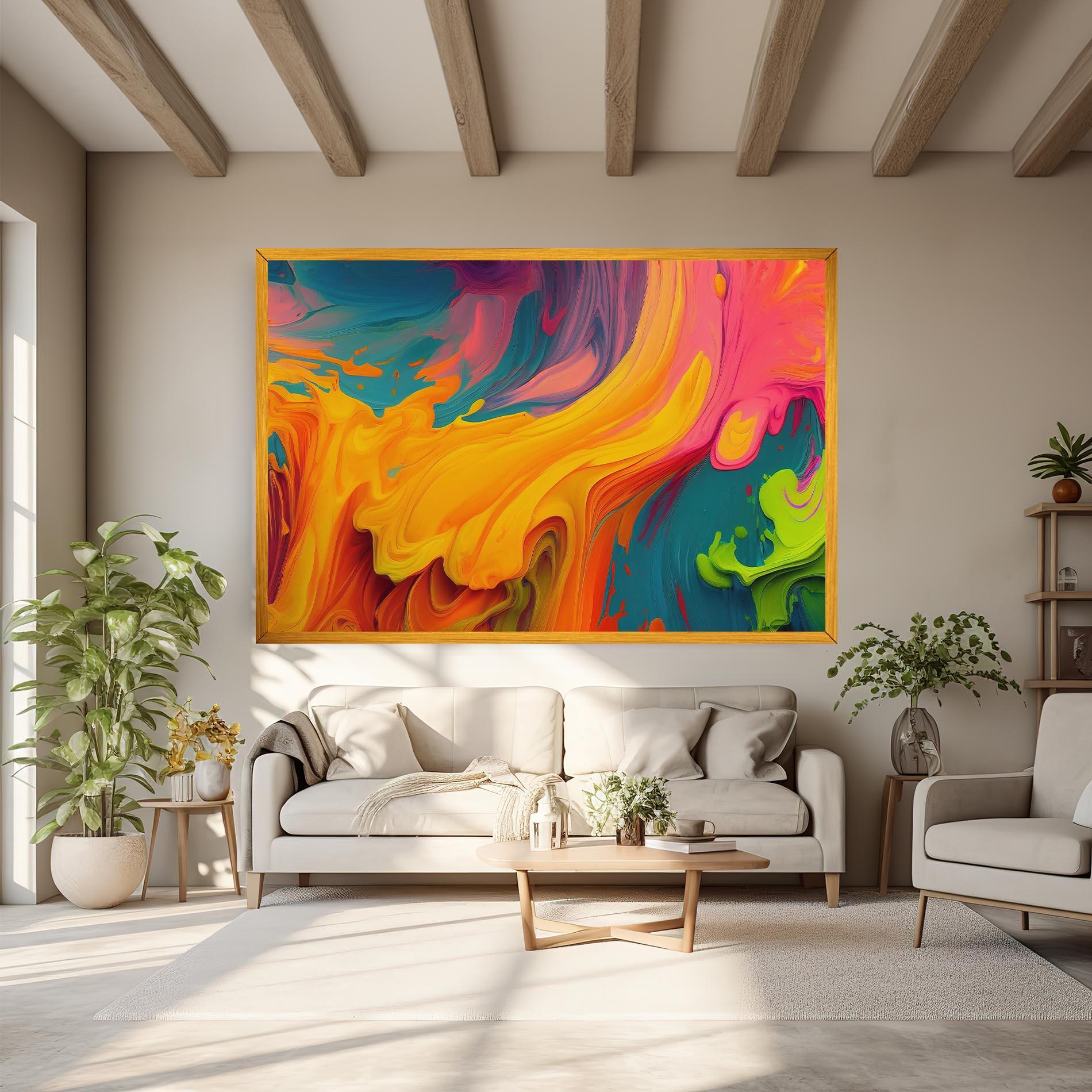 Tablou Canvas Dried Mixed Paint mockup 6