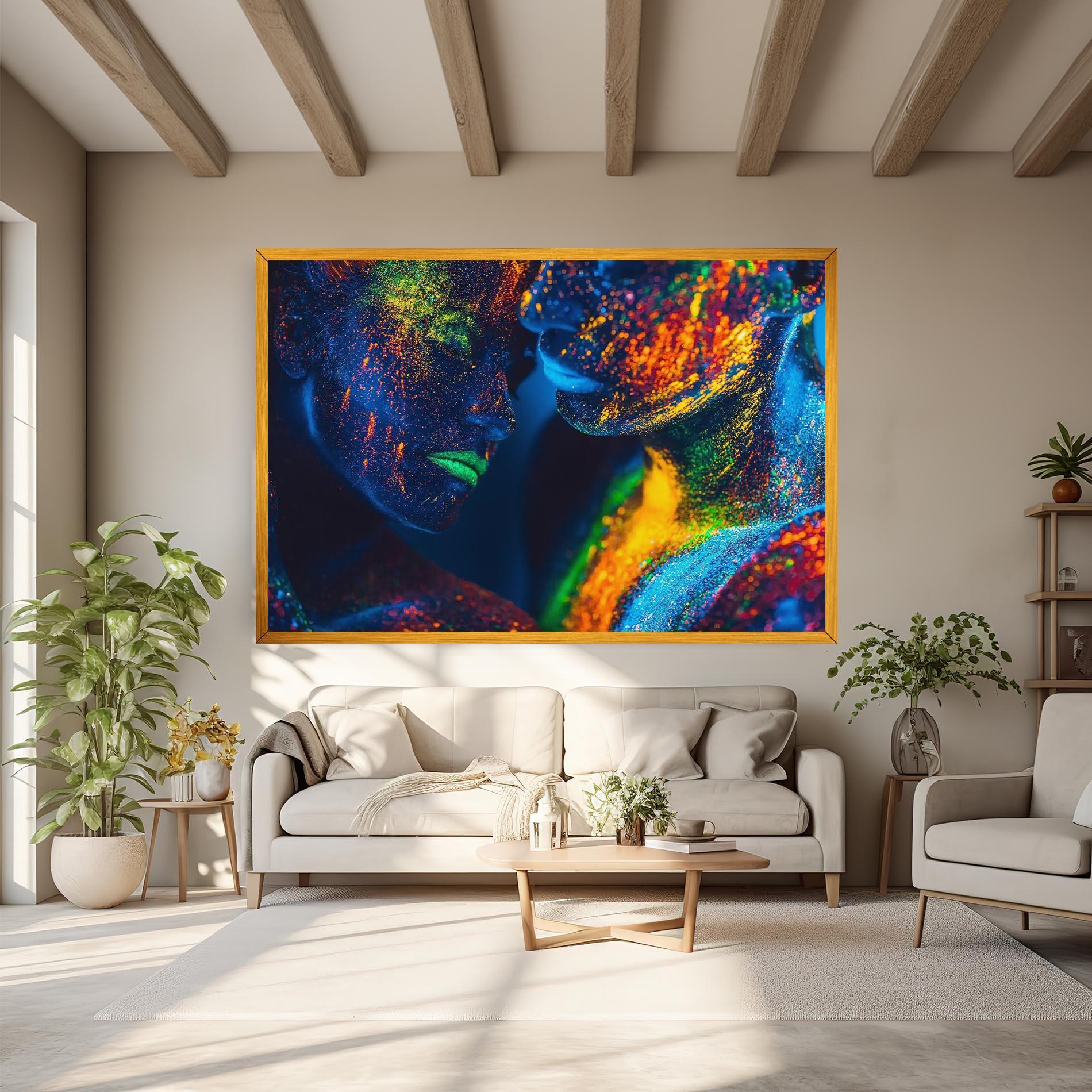 Tablou Canvas Fluorescent Green Lips mockup 6