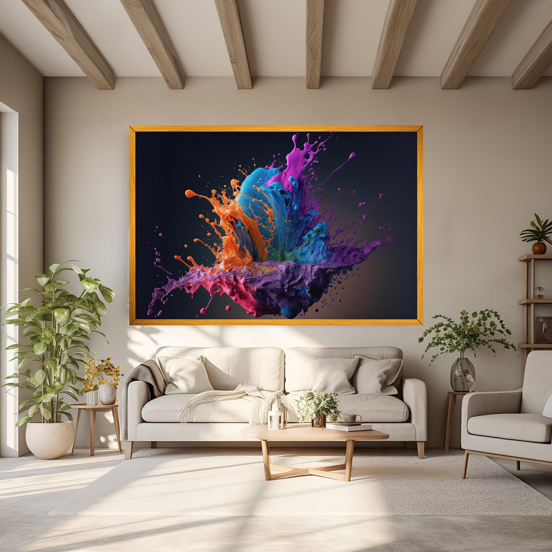 Tablou Canvas Orange Paint Splash mockup 6