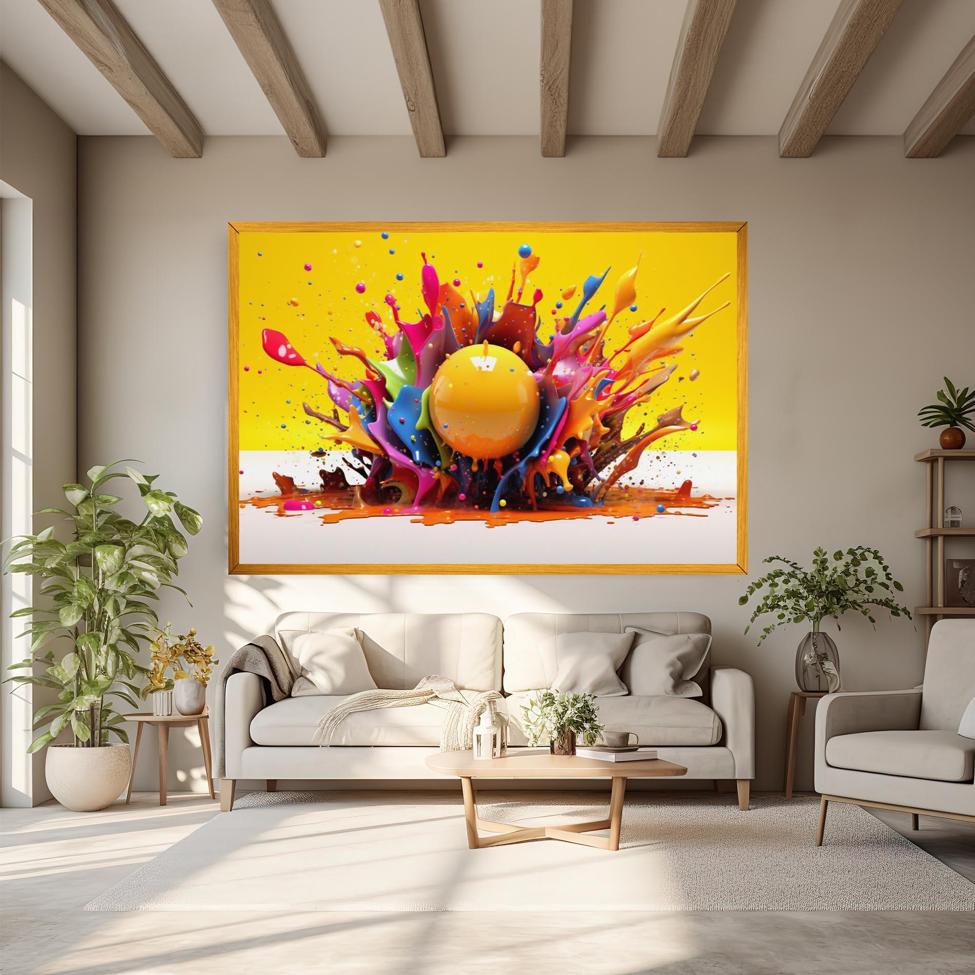 Tablou Canvas Yellow Ball Splash mockup 6