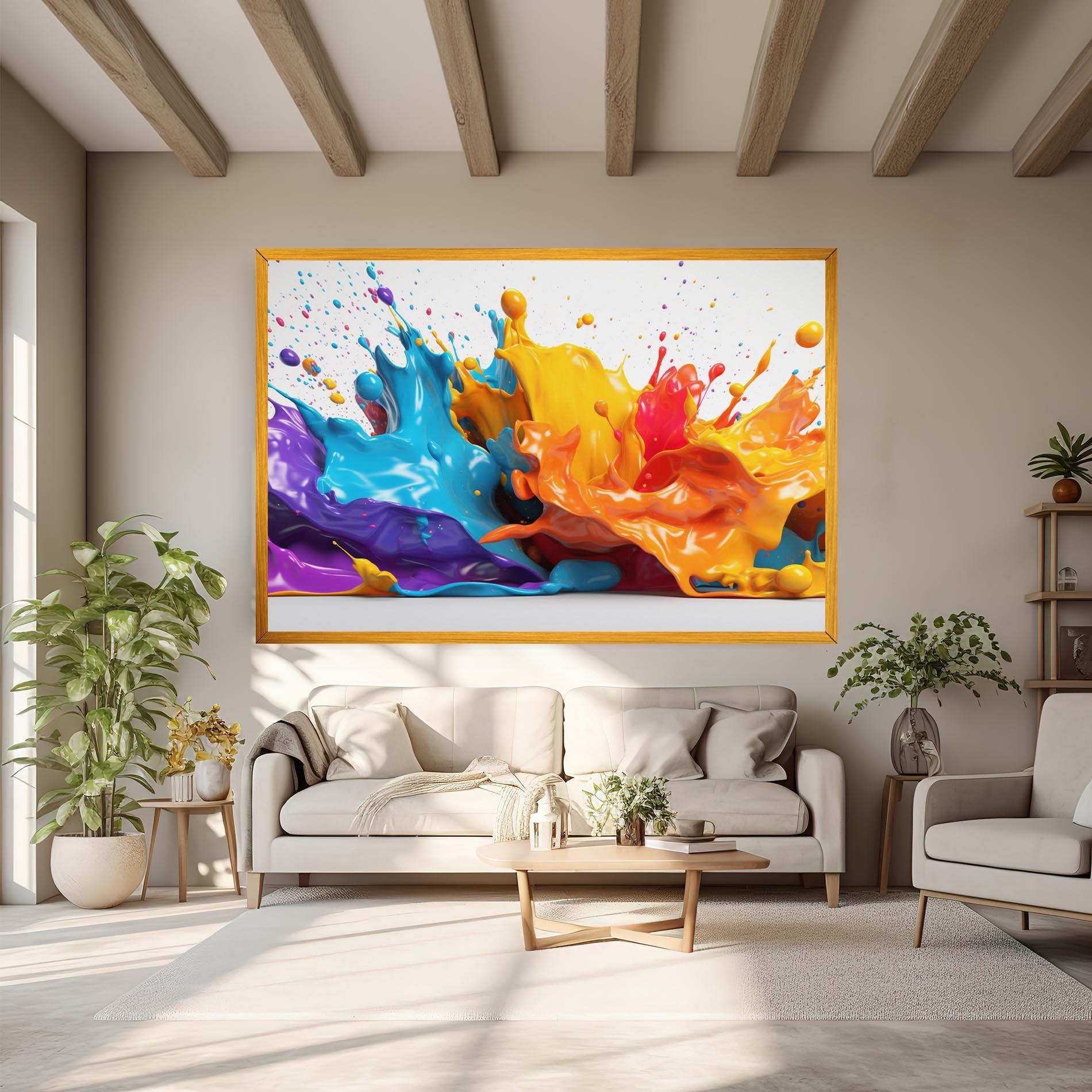 Tablou Canvas Yellow Blue Splash mockup 6