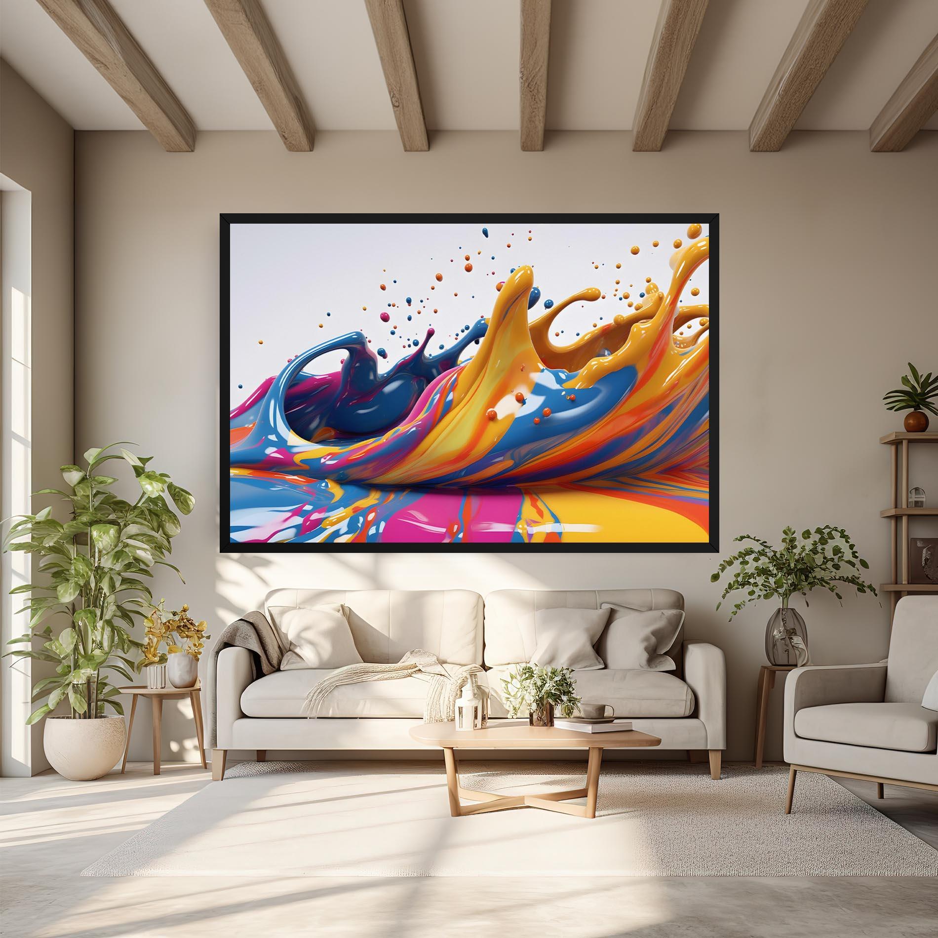 Tablou Canvas Colorful Liquid Yellow Splash mockup 6