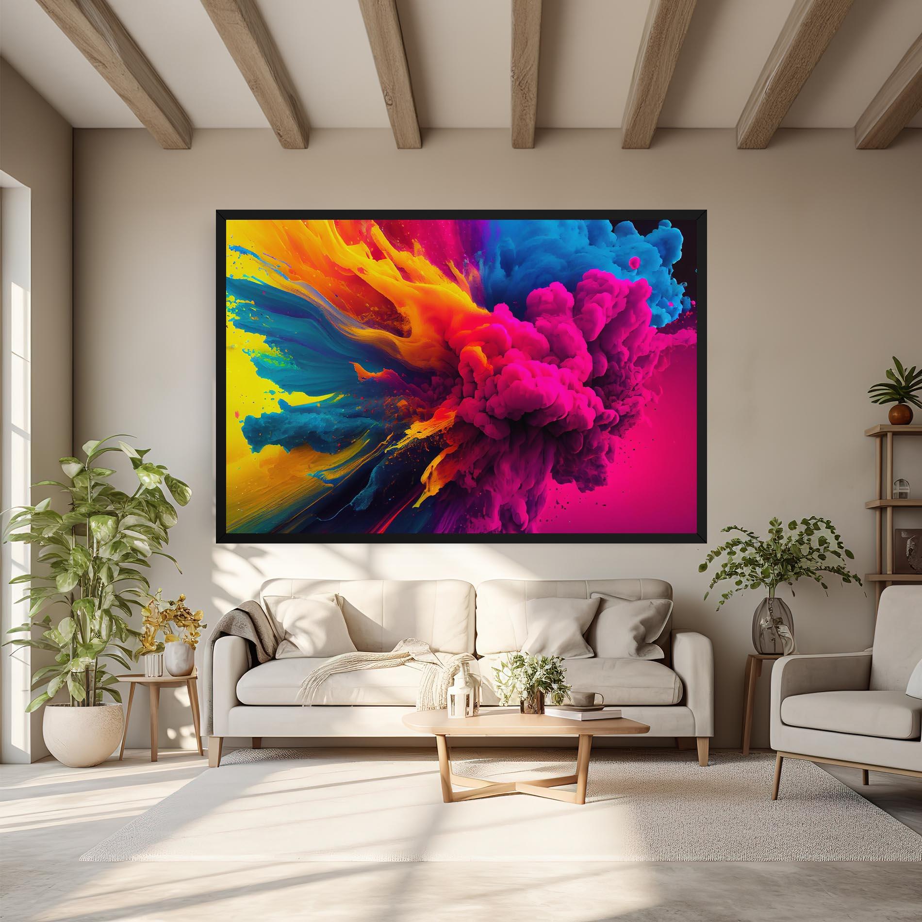 Tablou Canvas Colorful Paint Explosion mockup 6