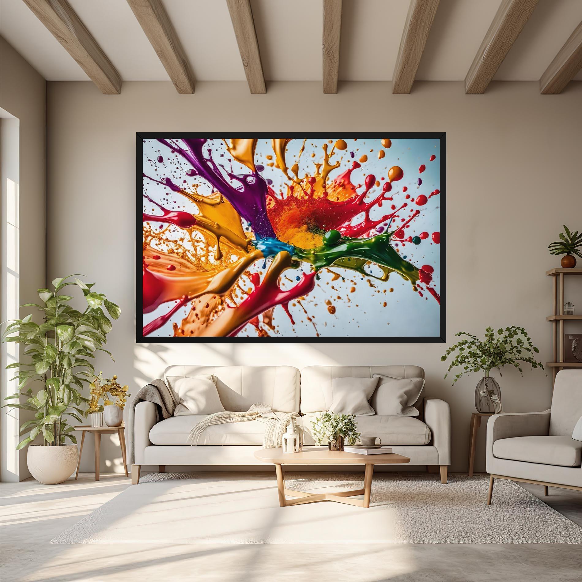 Tablou Canvas Colorful Yellow Rainbow mockup 6