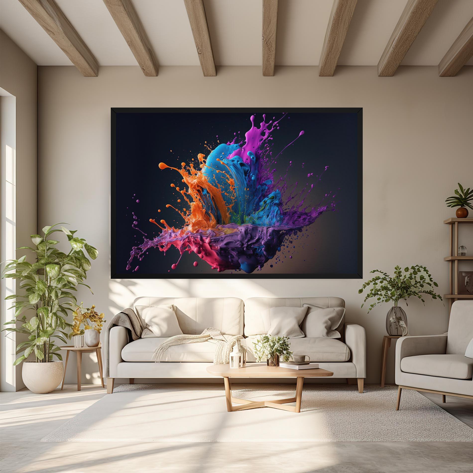 Tablou Canvas Orange Paint Splash mockup 6