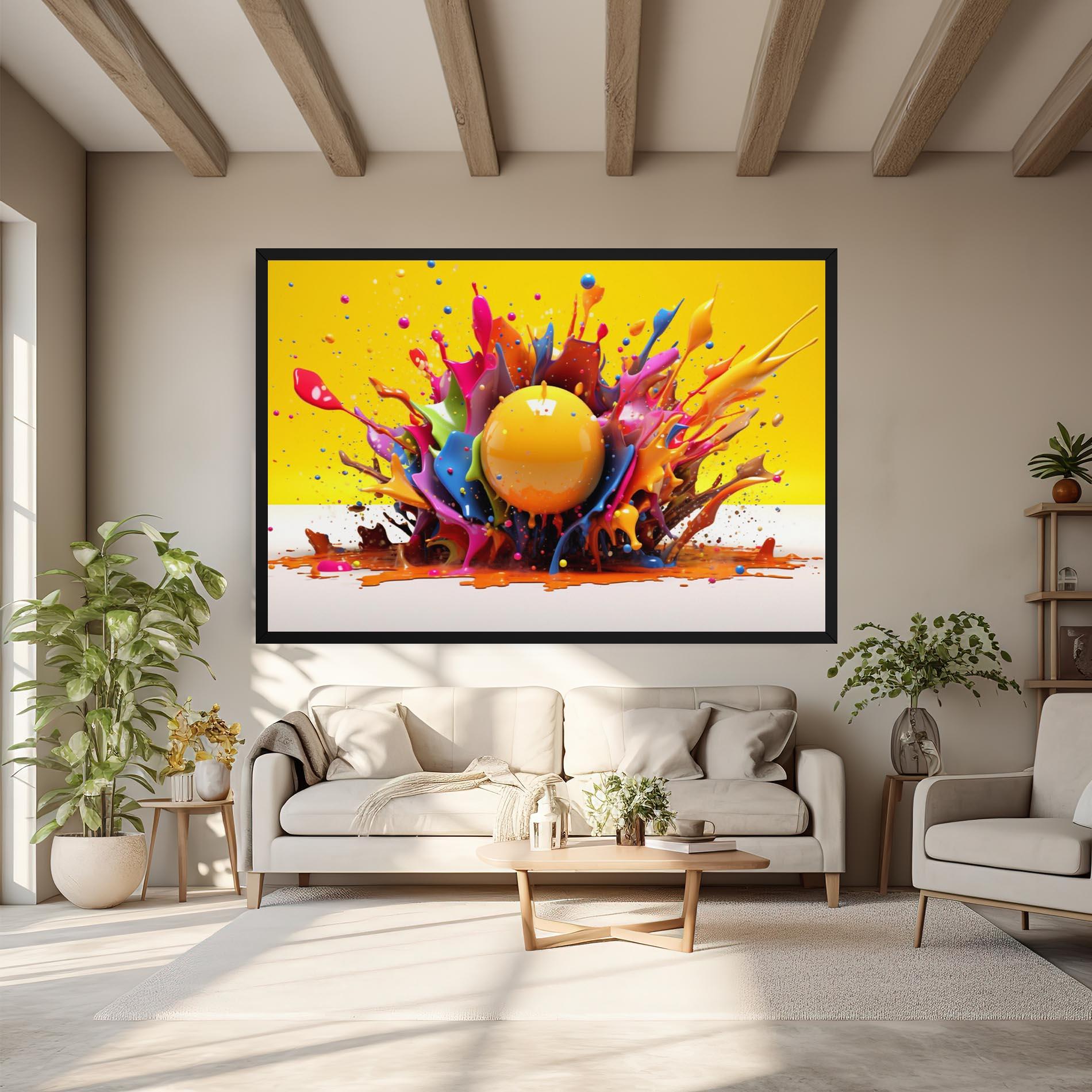 Tablou Canvas Yellow Ball Splash mockup 6