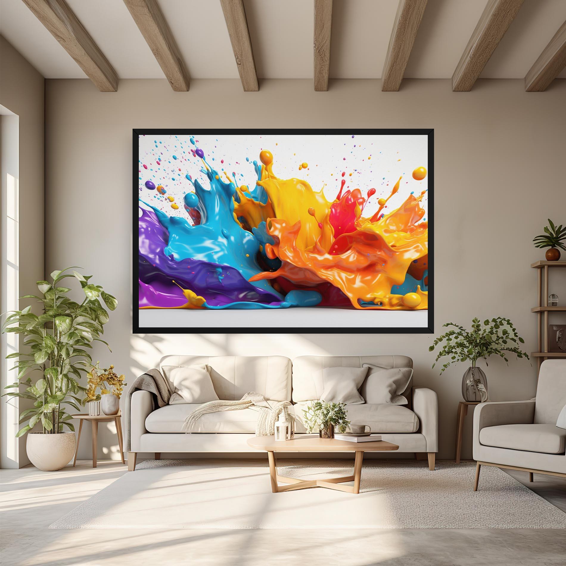 Tablou Canvas Yellow Blue Splash mockup 6