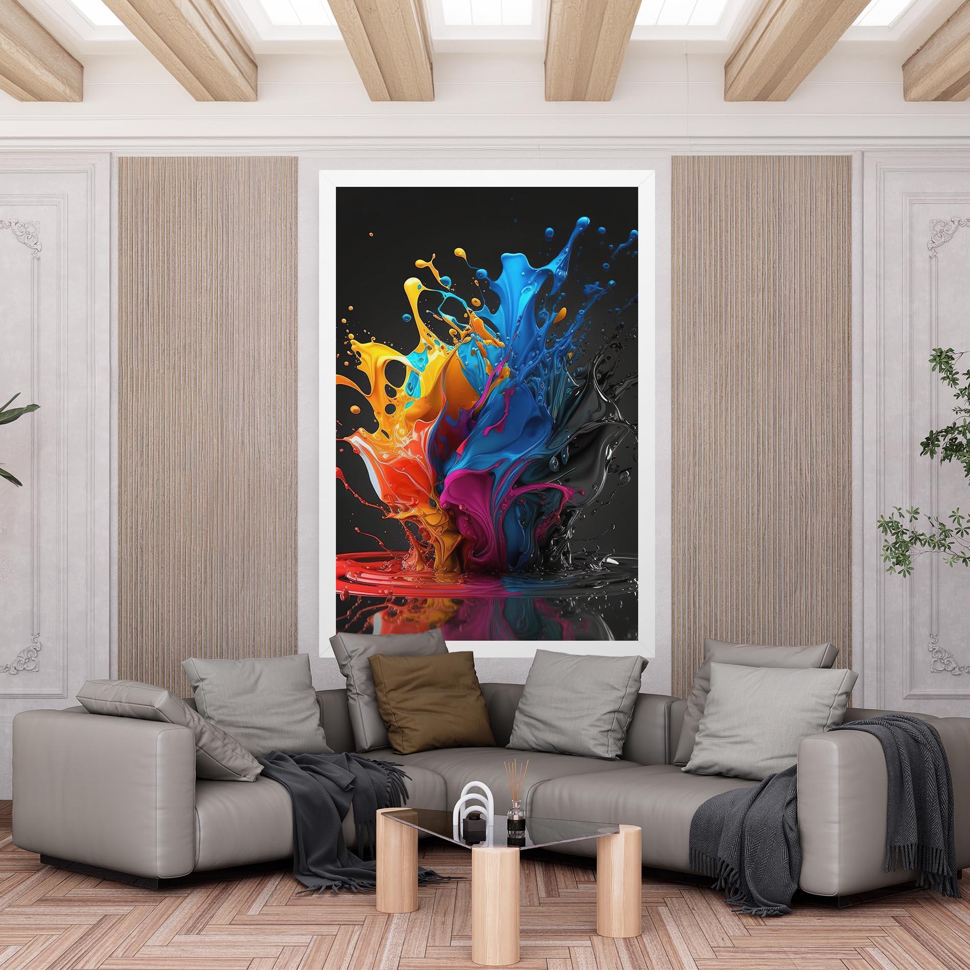 Tablou Canvas Black Blue Splash mockup 6