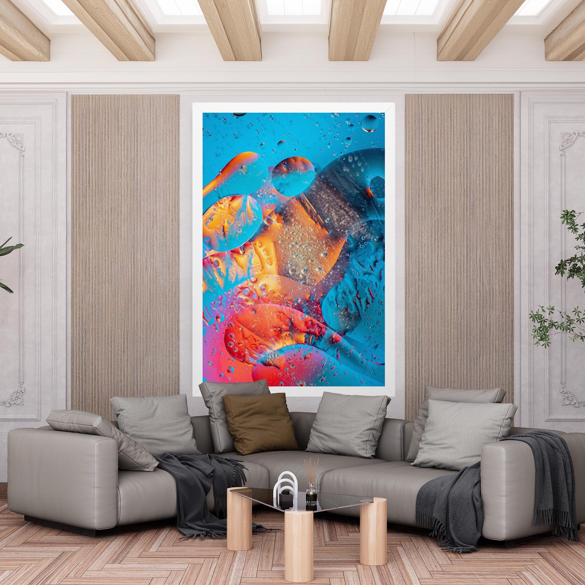 Tablou Canvas Blue Orange Drops mockup 6