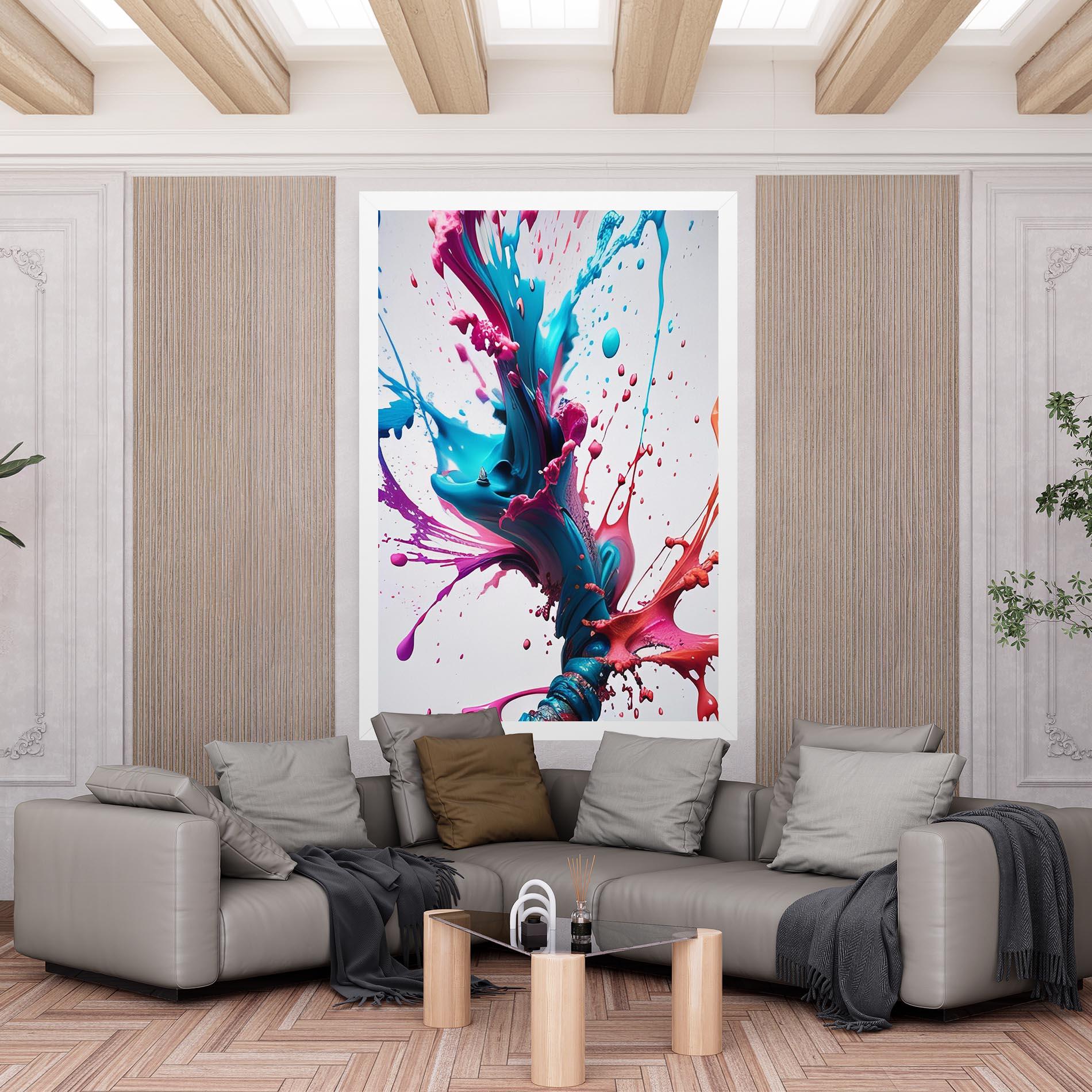 Tablou Canvas Blue Pink Splash mockup 6