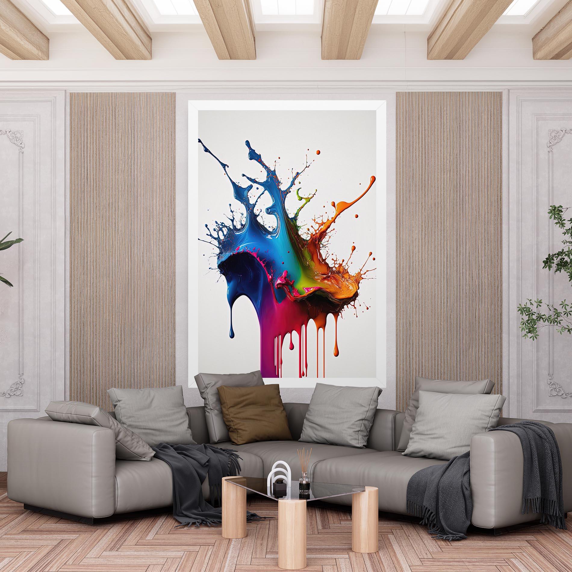 Tablou Canvas Yellow Blue Floating mockup 6