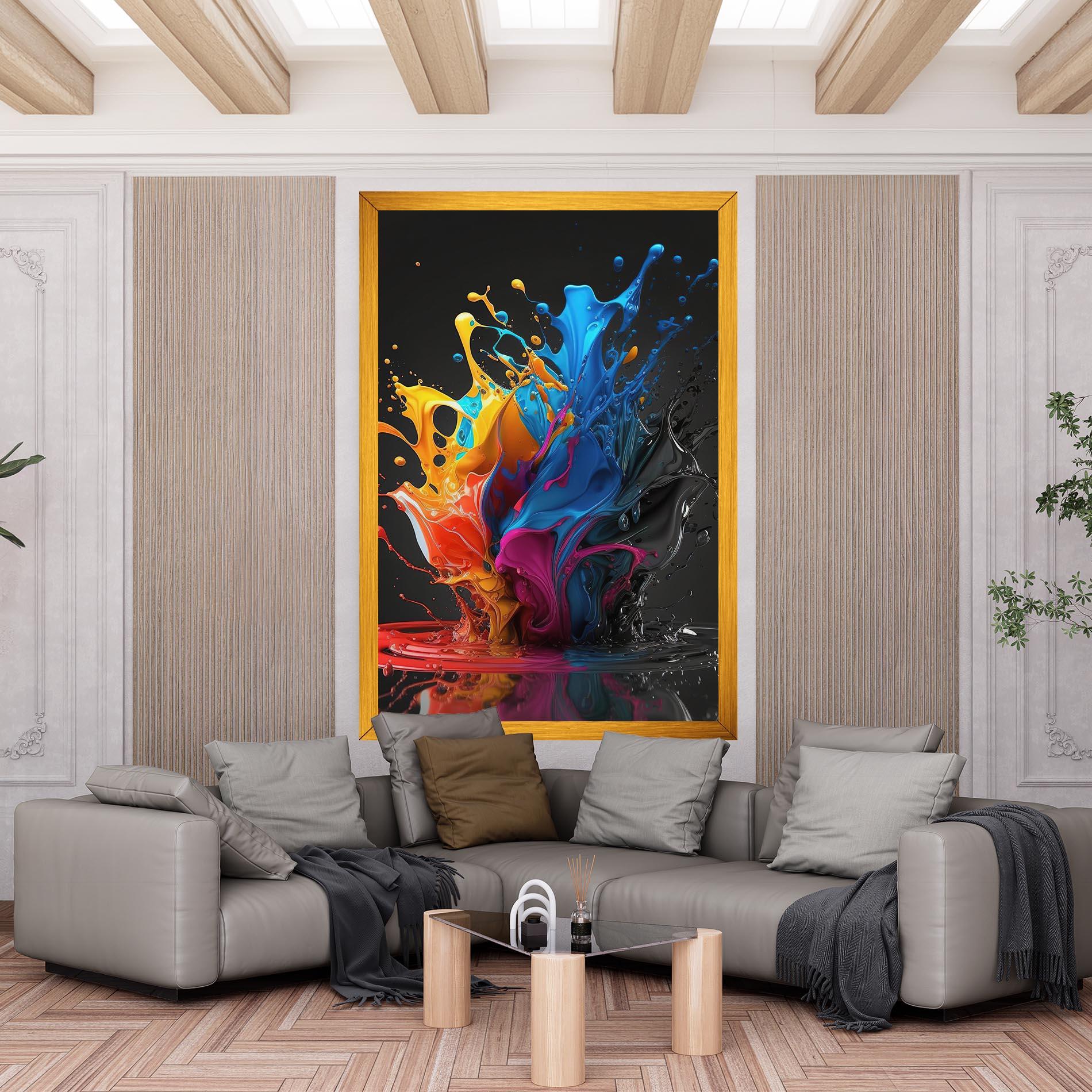 Tablou Canvas Black Blue Splash mockup 6