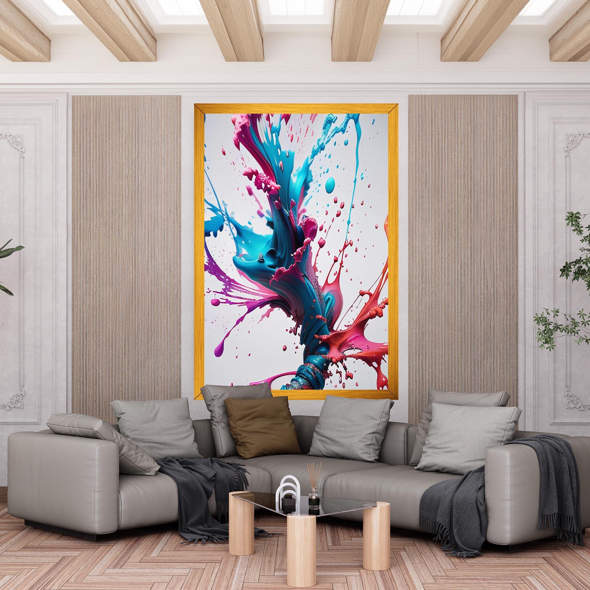 Tablou Canvas Blue Pink Splash mockup 6