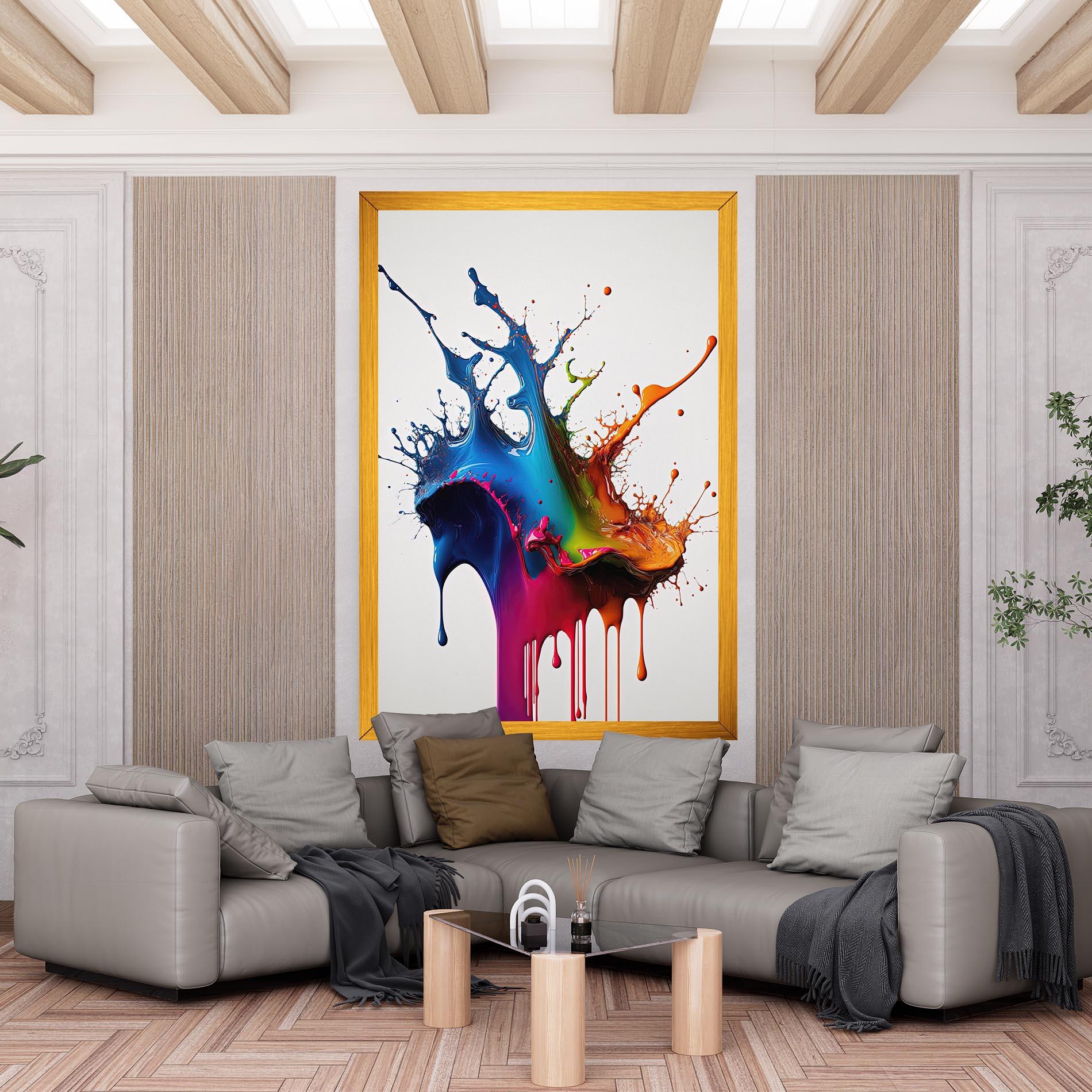 Tablou Canvas Yellow Blue Floating mockup 6