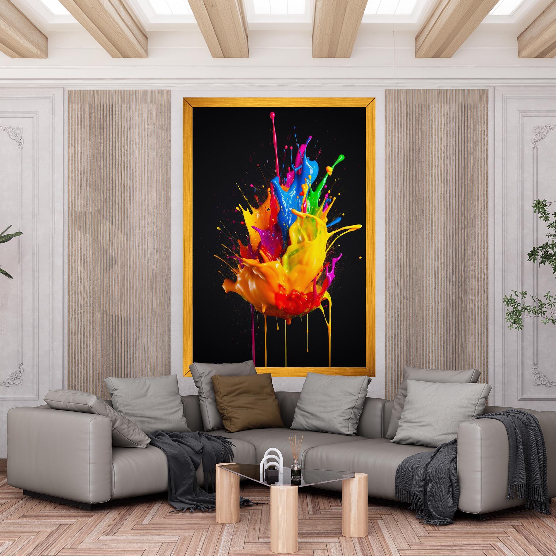 Tablou Canvas Yellow Splash Floating mockup 6