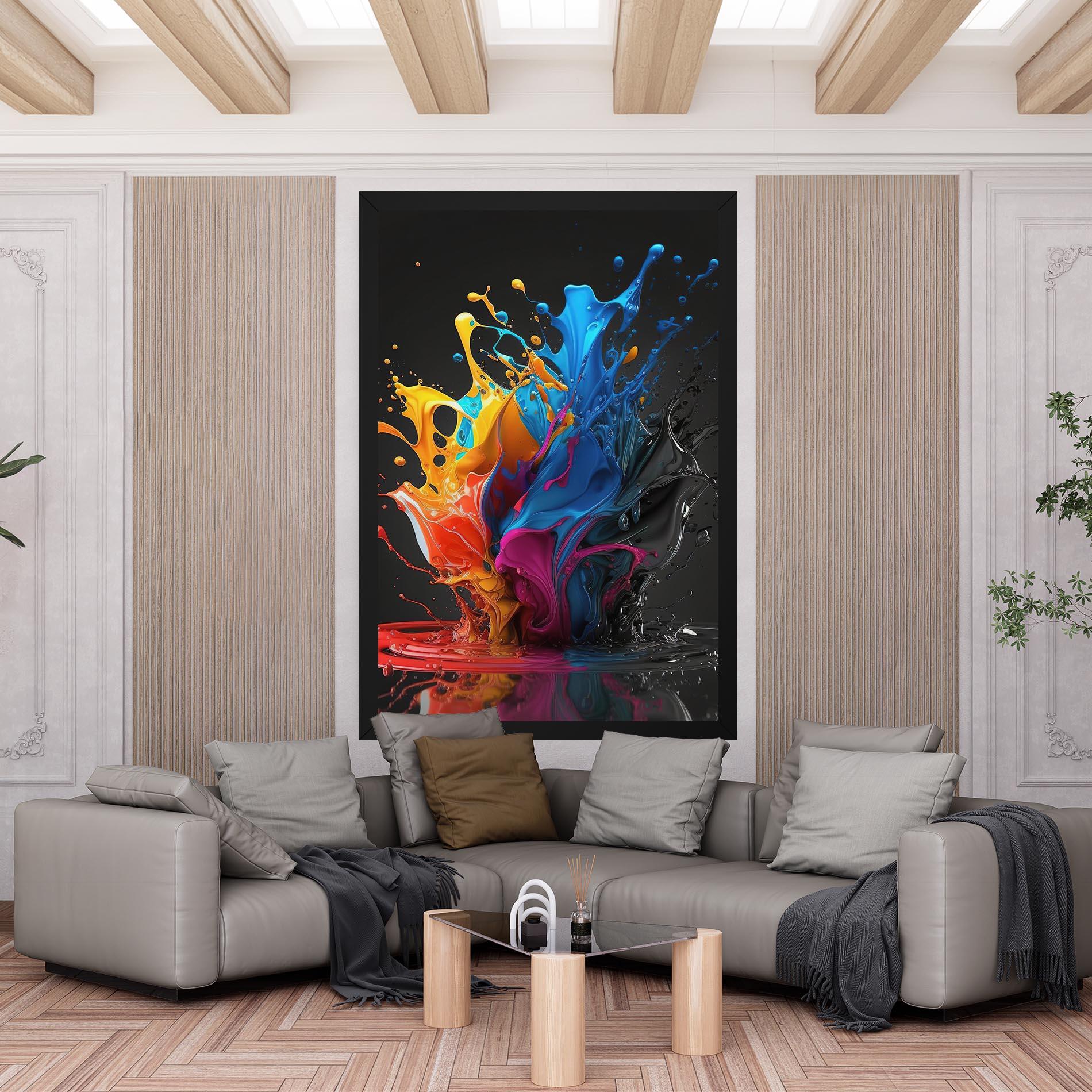 Tablou Canvas Black Blue Splash mockup 6