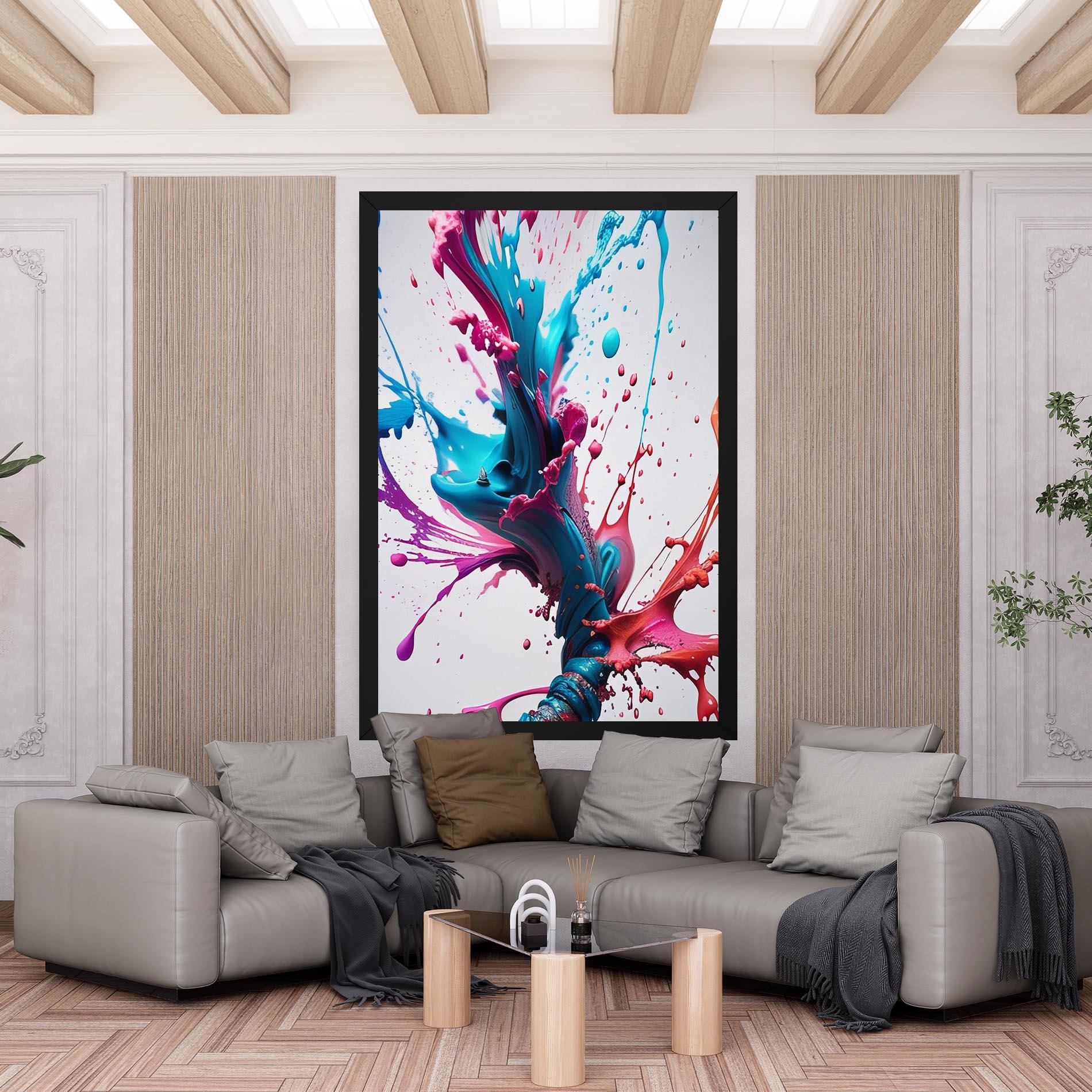 Tablou Canvas Blue Pink Splash mockup 6