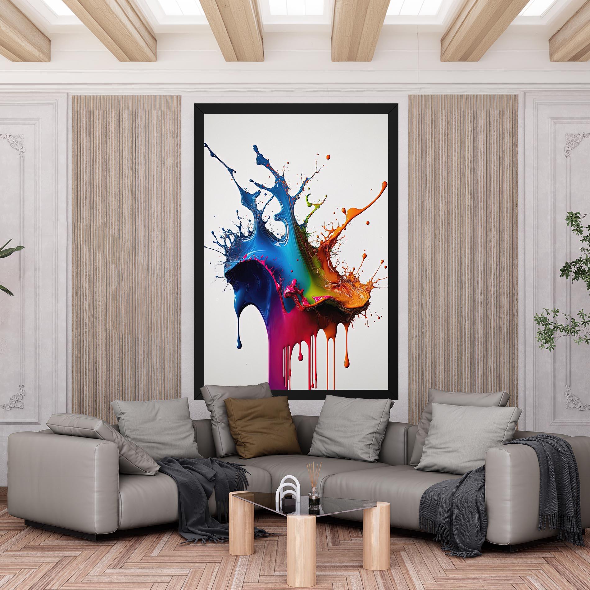 Tablou Canvas Yellow Blue Floating mockup 6