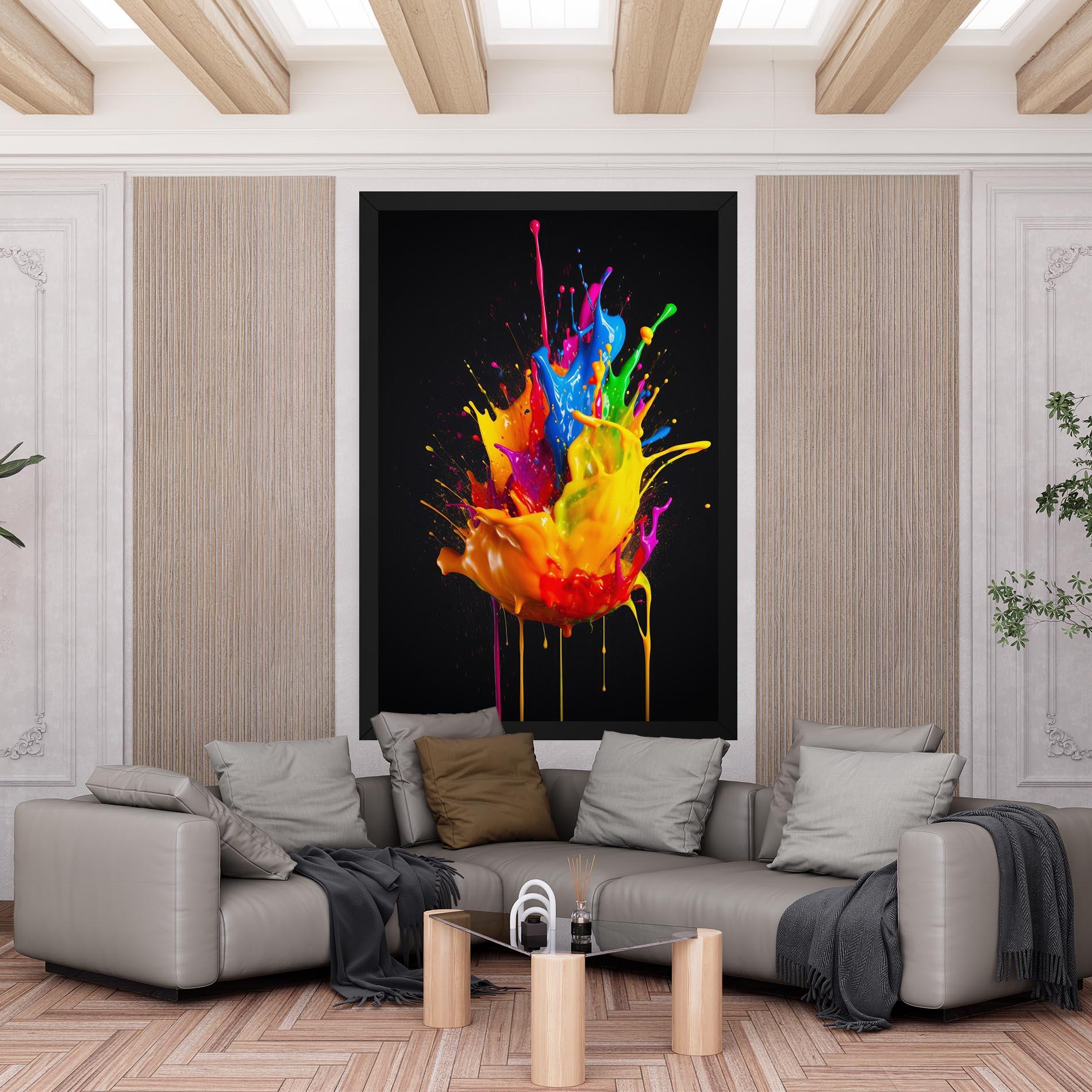 Tablou Canvas Yellow Splash Floating mockup 6