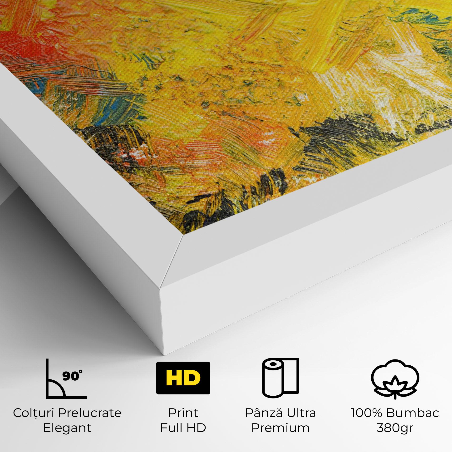 Tablou Canvas Artistic Yellow Painting mockup 4