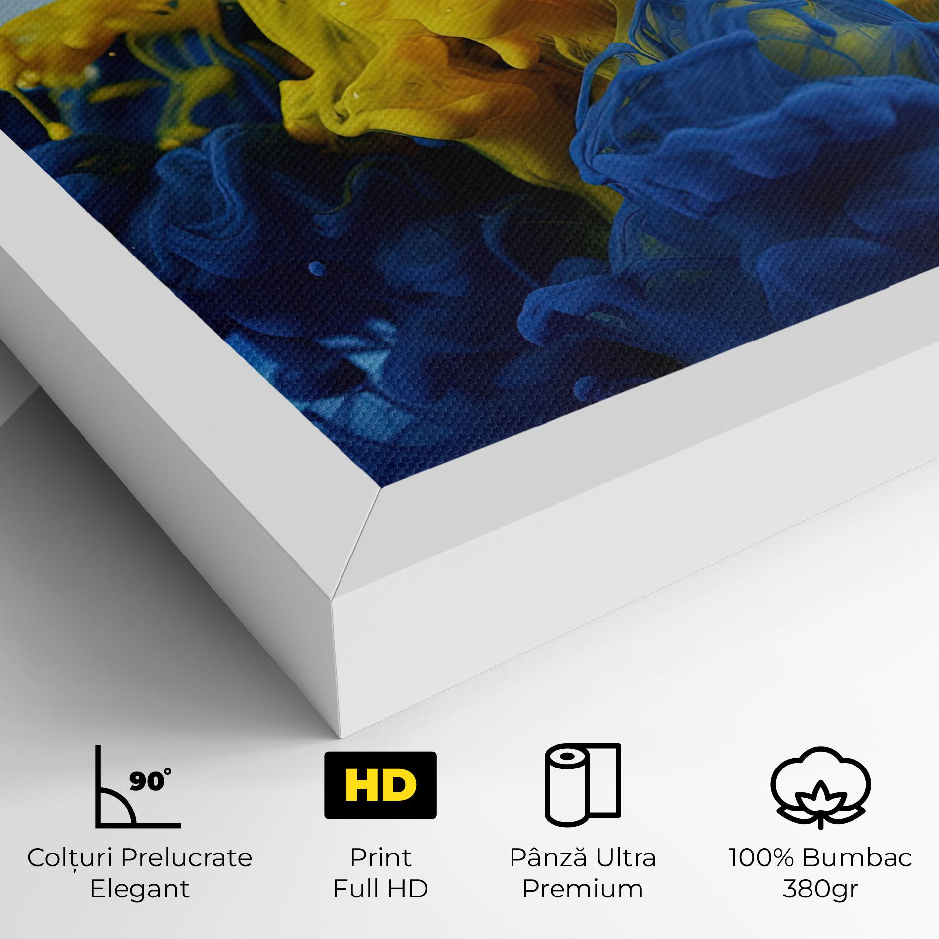 Tablou Canvas Blue Yellow Smoke mockup 4