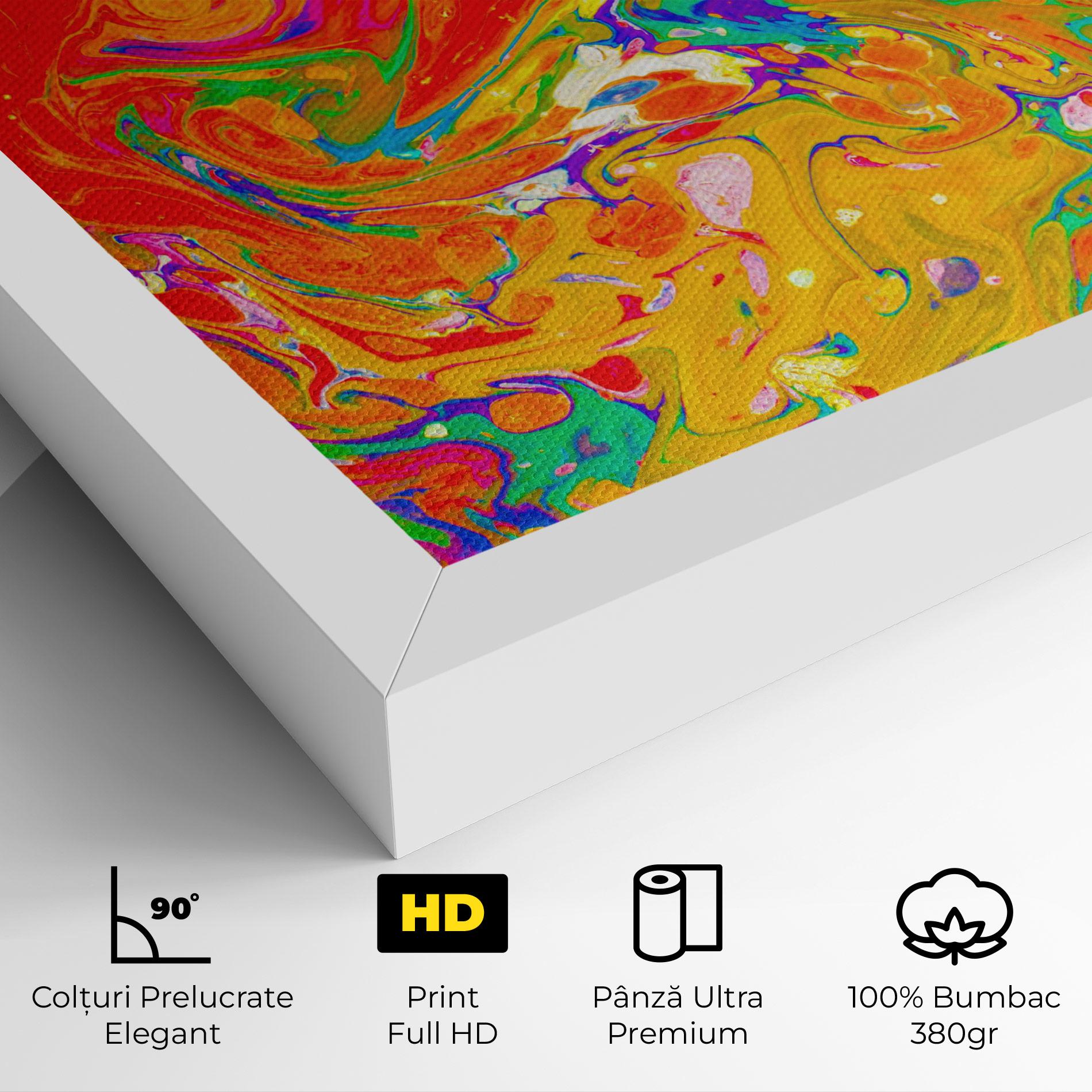Tablou Canvas Marbling Orange Art mockup 4