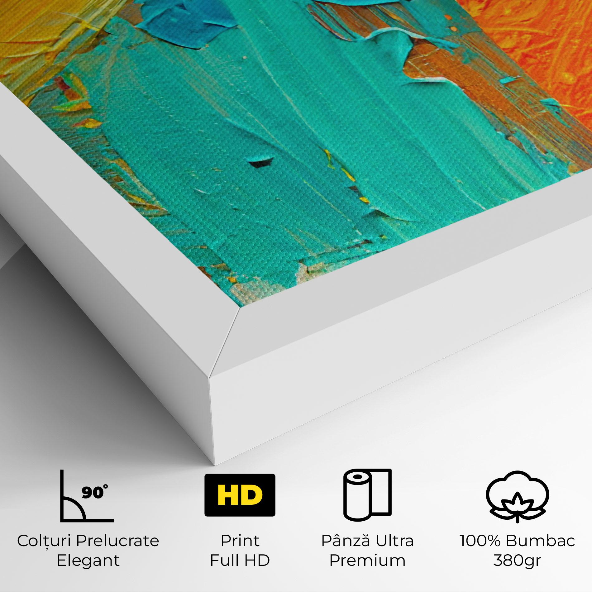 Tablou Canvas Orange Blue Painting mockup 4