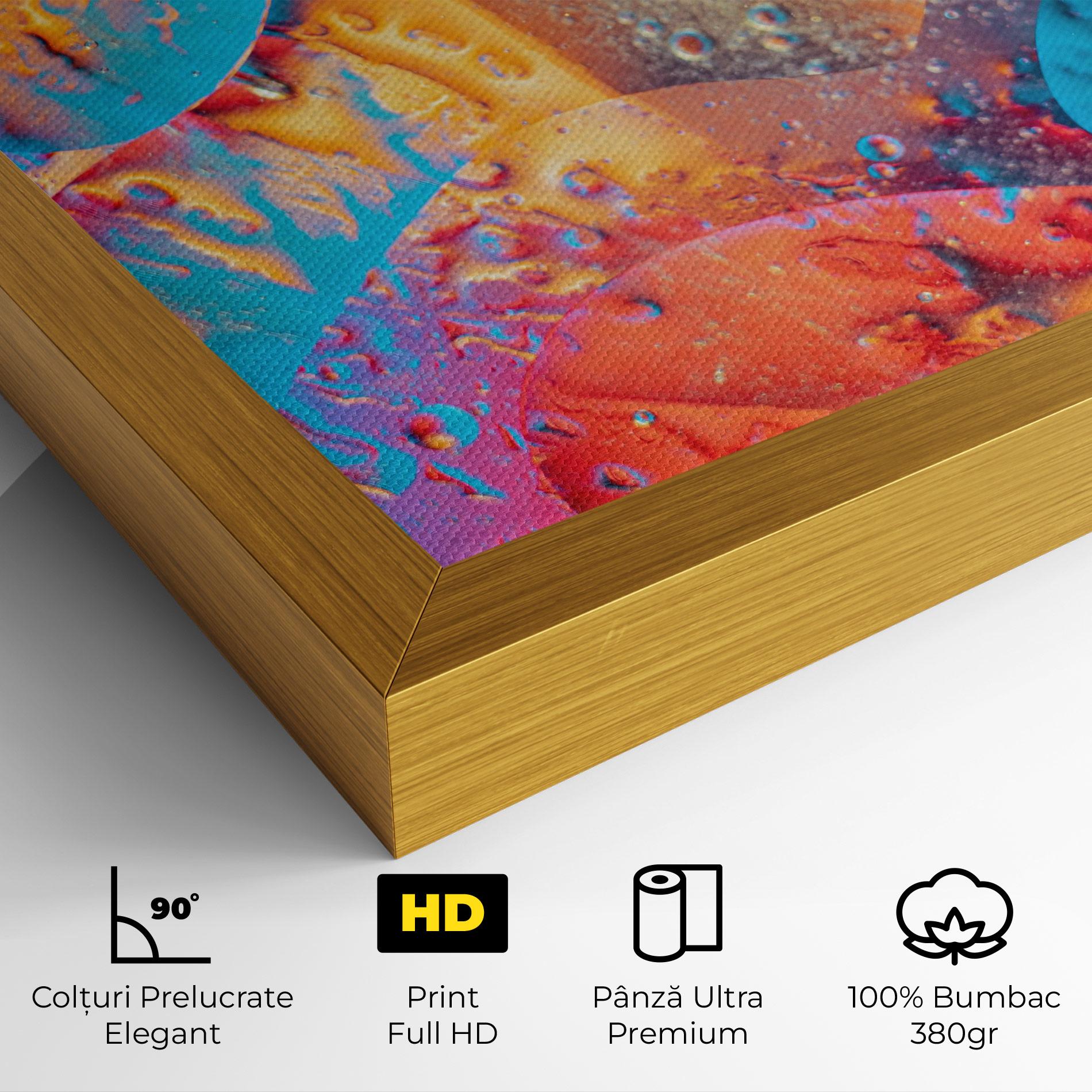 Tablou Canvas Blue Orange Drops mockup 4