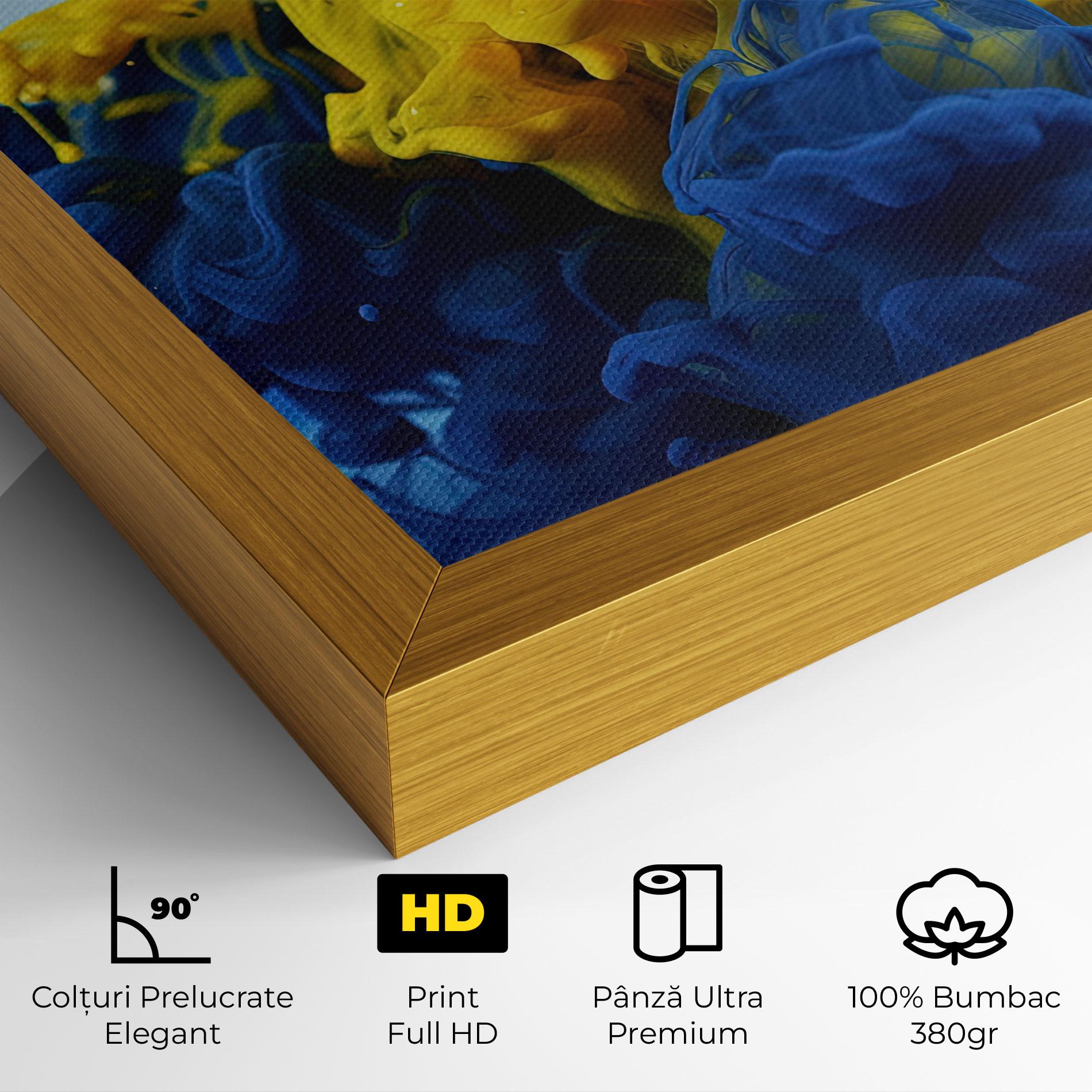 Tablou Canvas Blue Yellow Smoke mockup 4