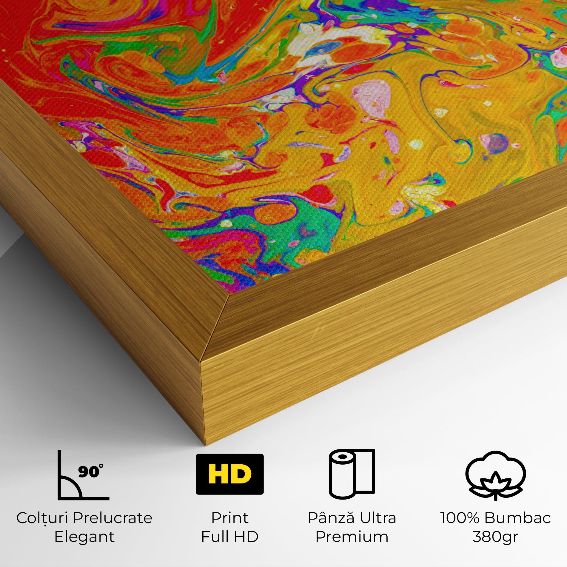 Tablou Canvas Marbling Orange Art mockup 4