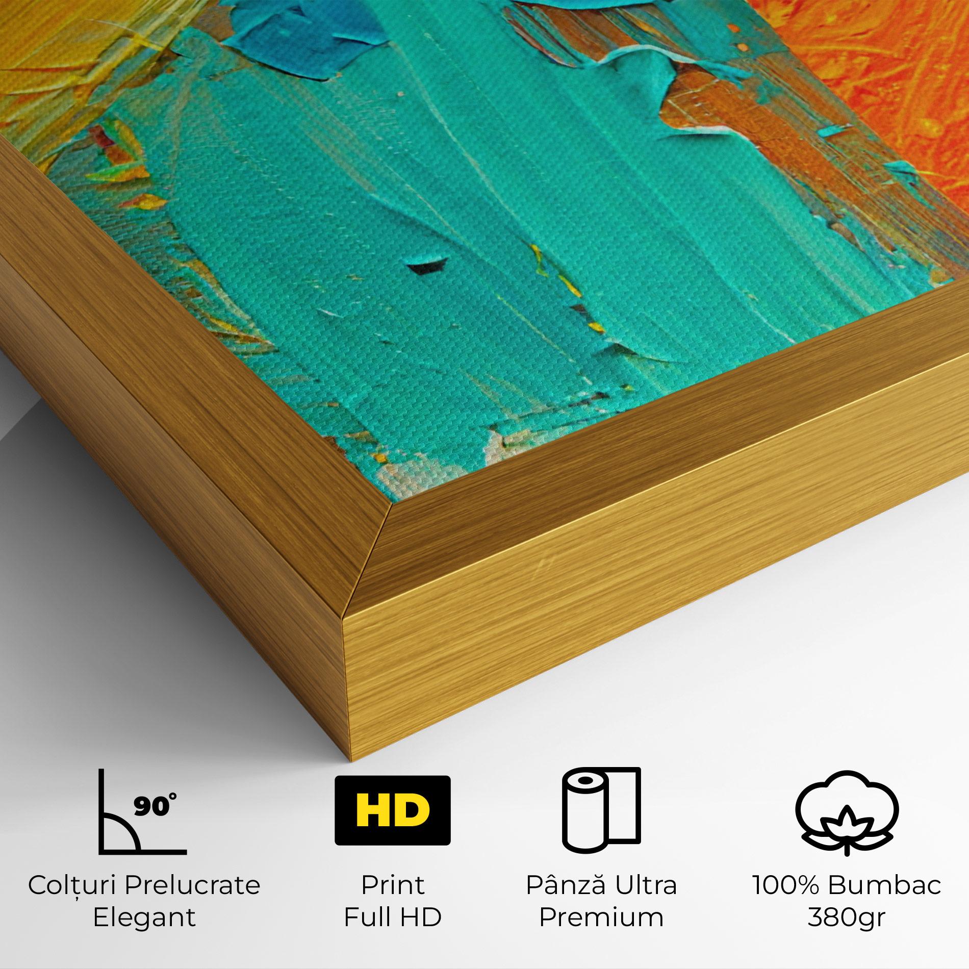 Tablou Canvas Orange Blue Painting mockup 4