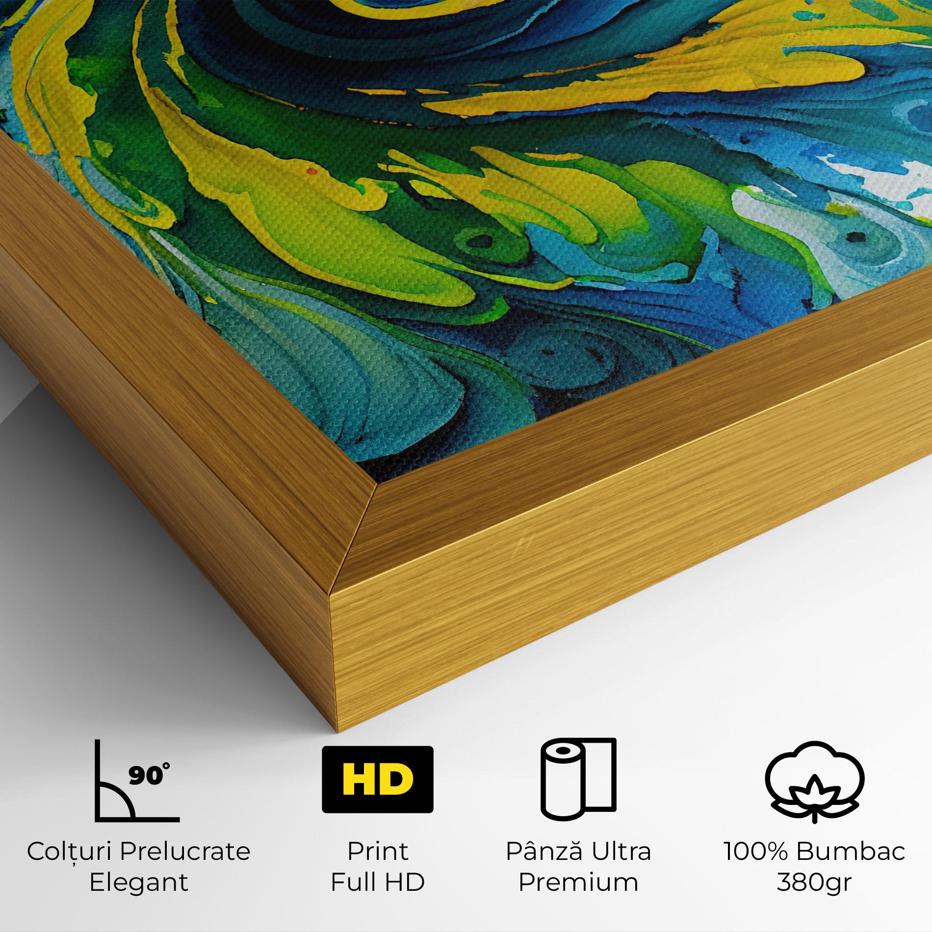 Tablou Canvas Yellow Green Spiral mockup 4