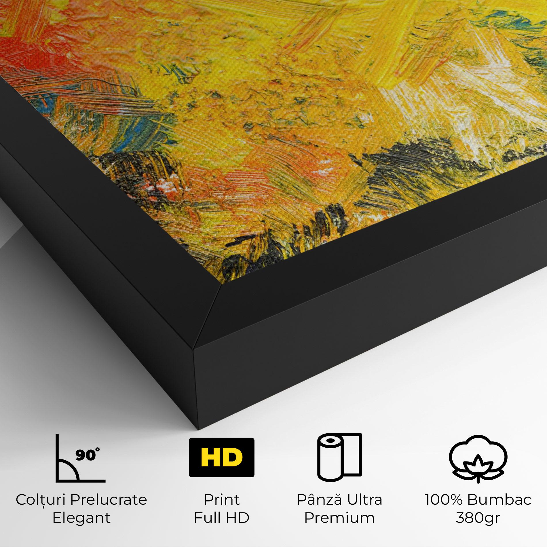Tablou Canvas Artistic Yellow Painting mockup 4