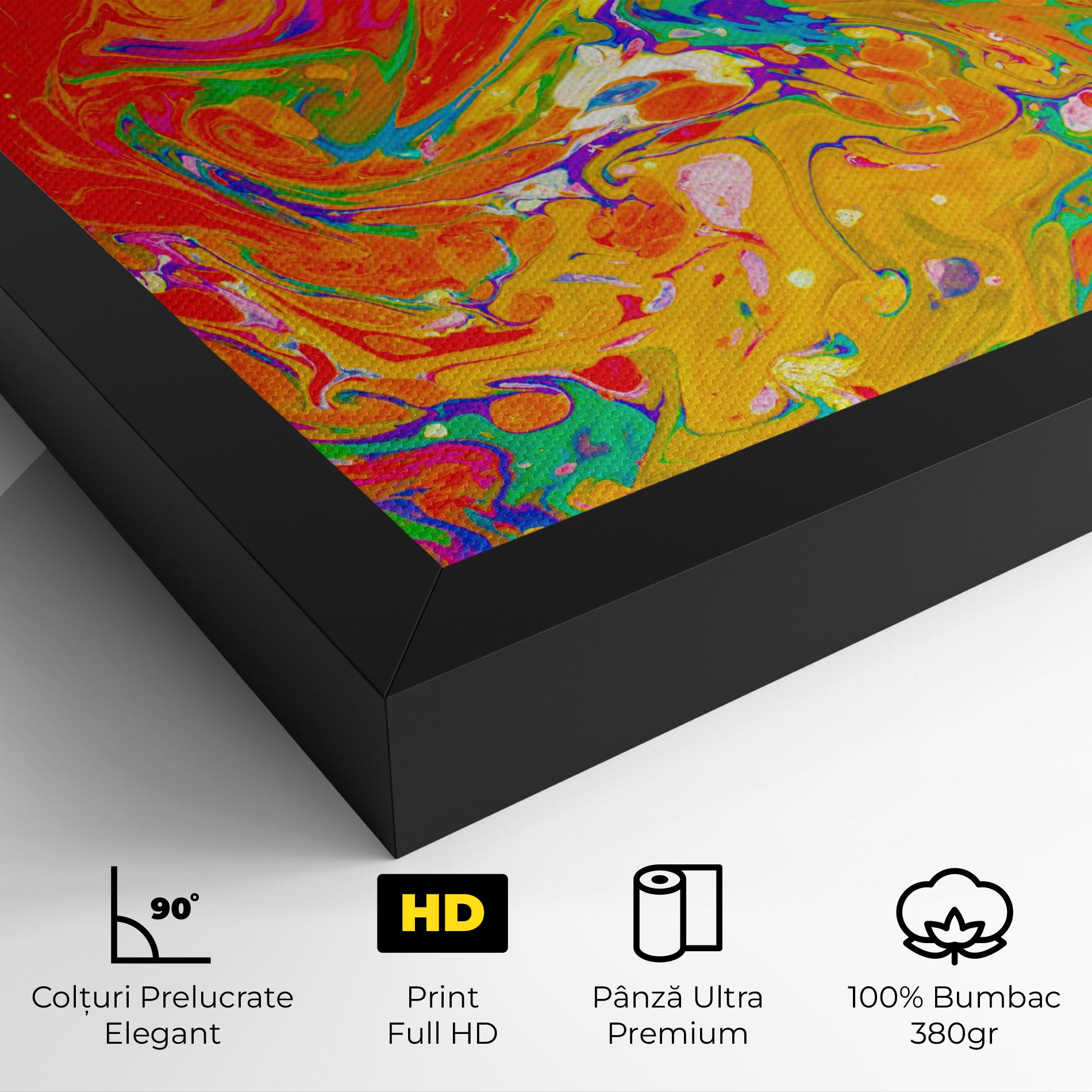 Tablou Canvas Marbling Orange Art mockup 4