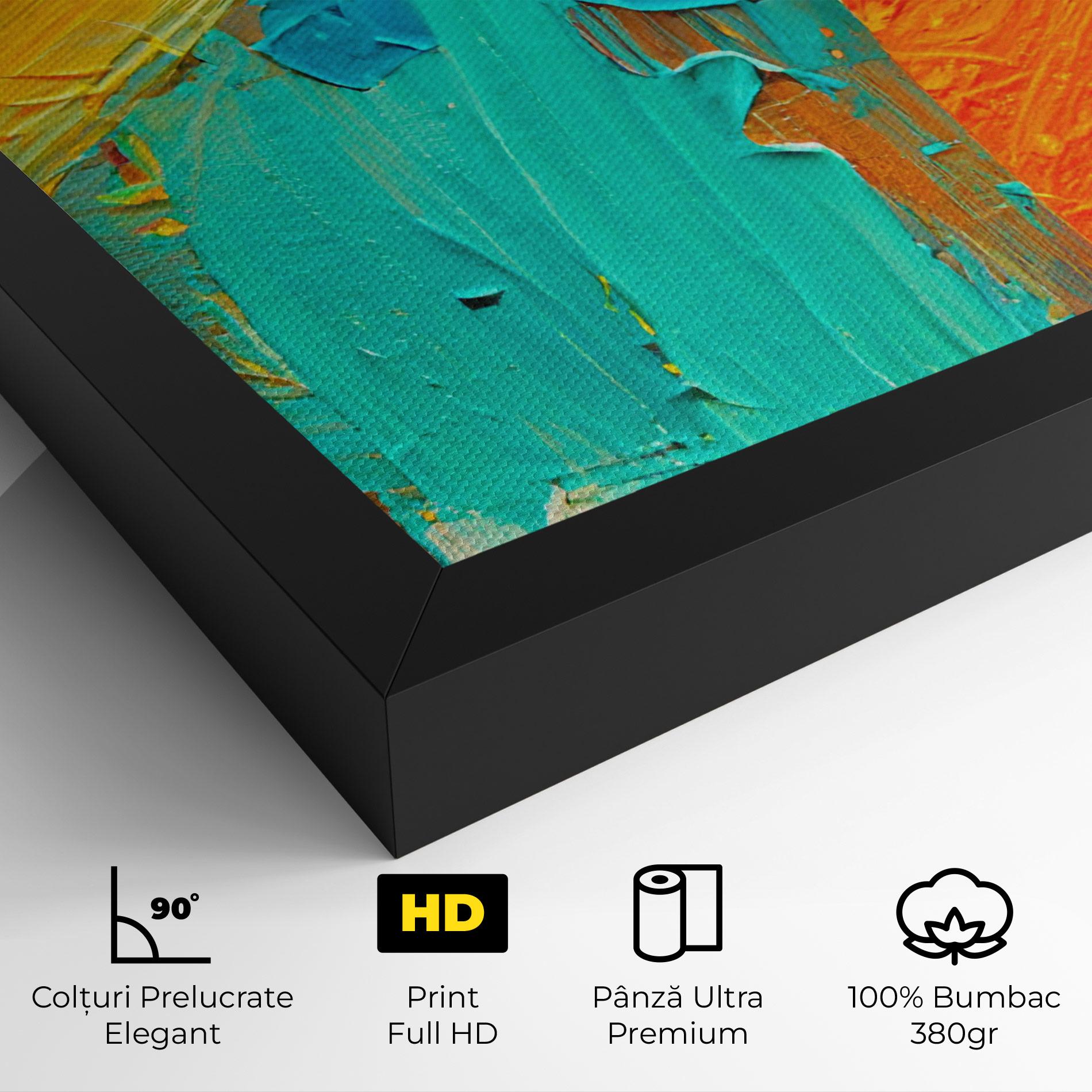 Tablou Canvas Orange Blue Painting mockup 4