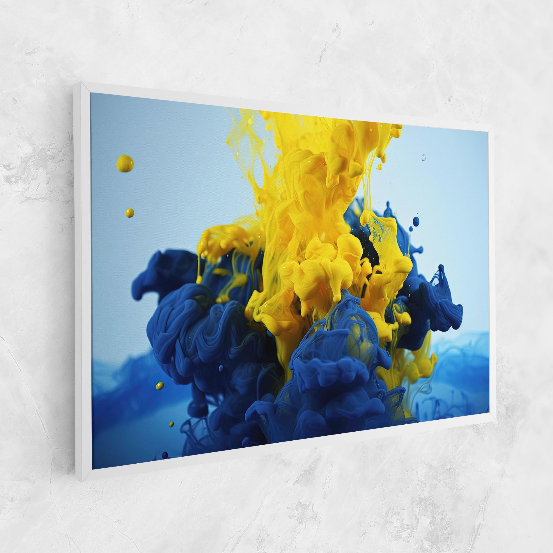 Tablou Canvas Blue Yellow Smoke mockup 1