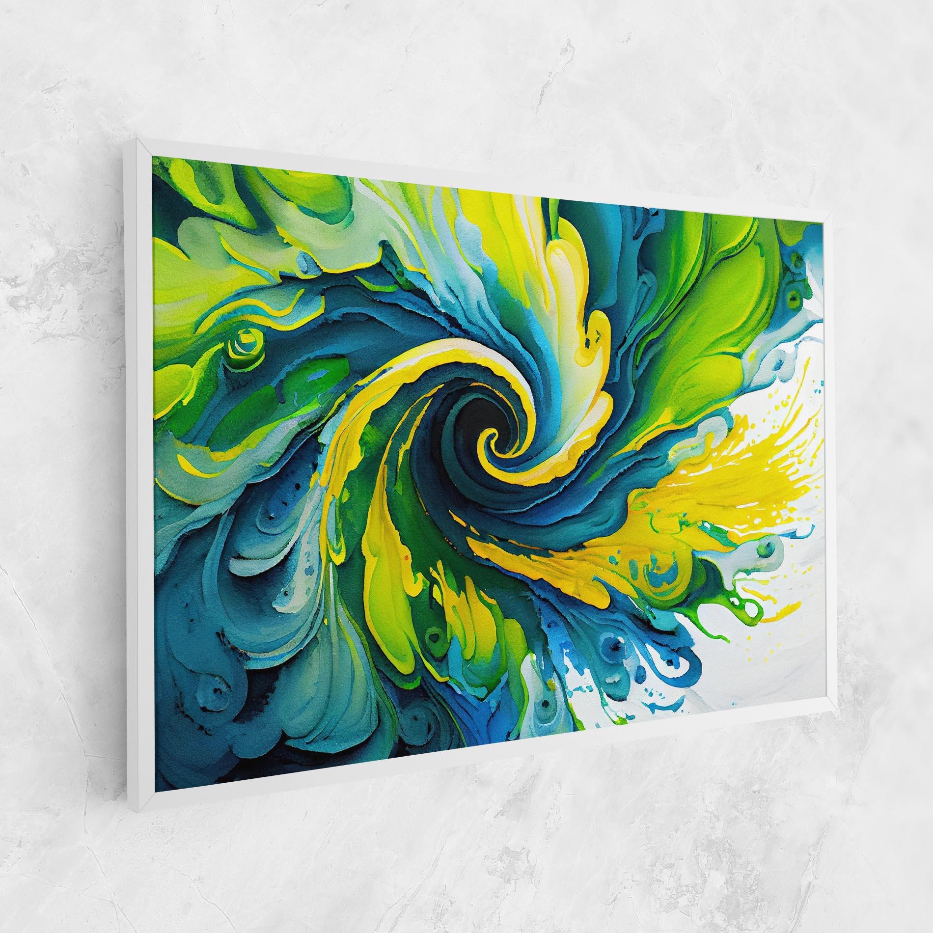 Tablou Canvas Yellow Green Spiral mockup 1