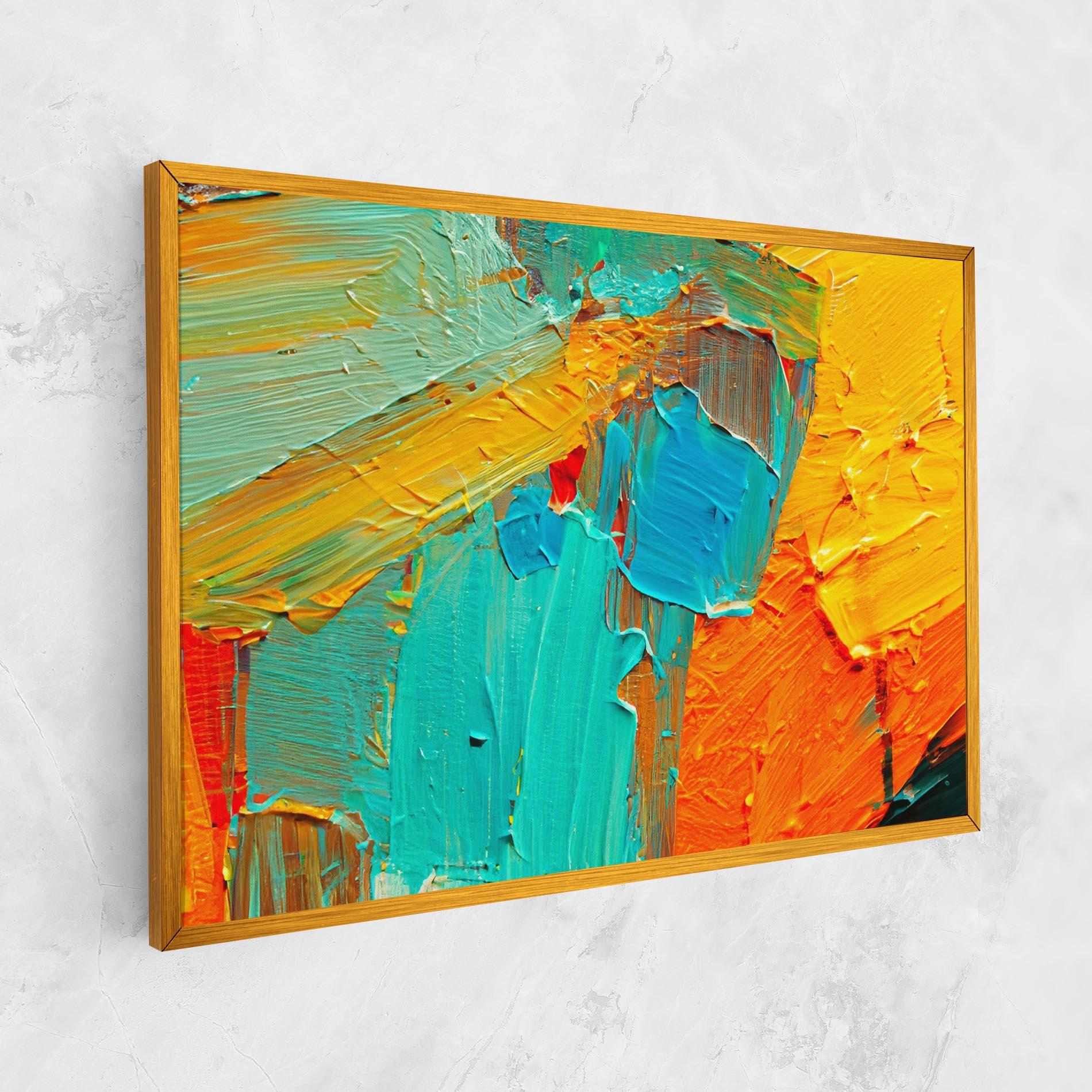 Tablou Canvas Orange Blue Painting mockup 1