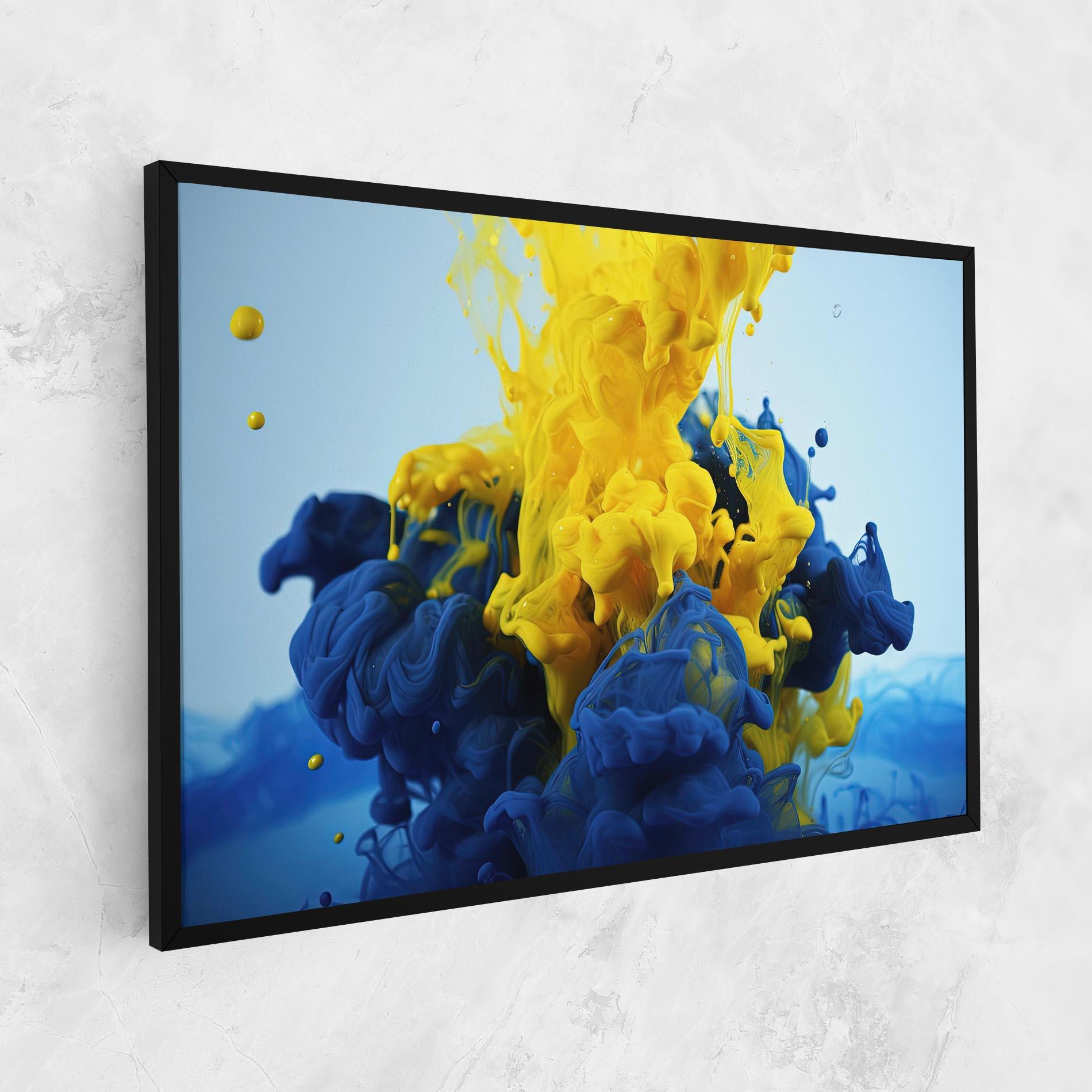 Tablou Canvas Blue Yellow Smoke mockup 1