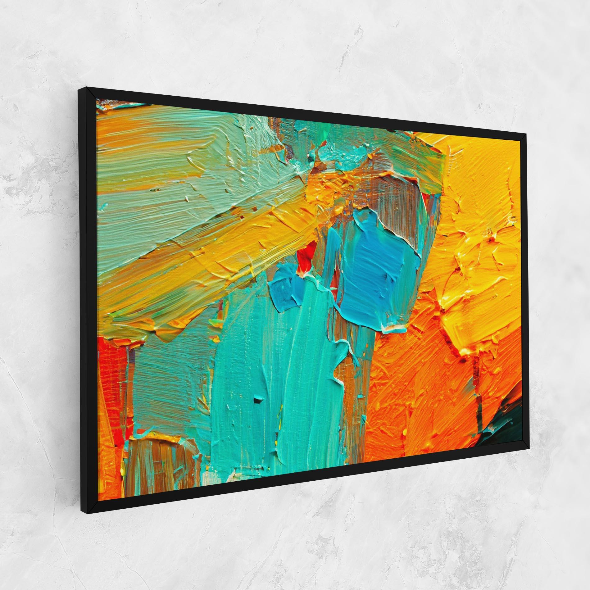 Tablou Canvas Orange Blue Painting mockup 1