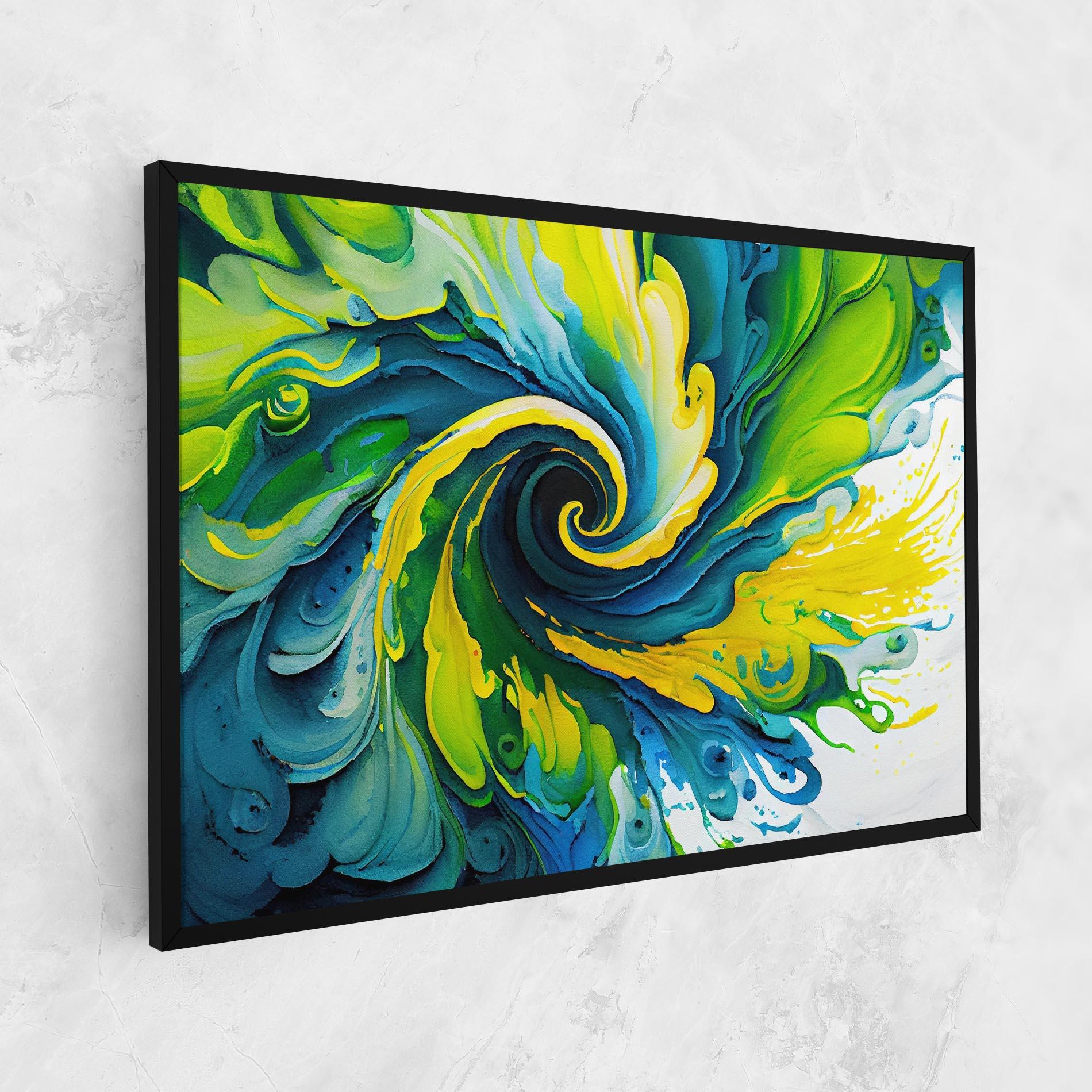 Tablou Canvas Yellow Green Spiral mockup 1