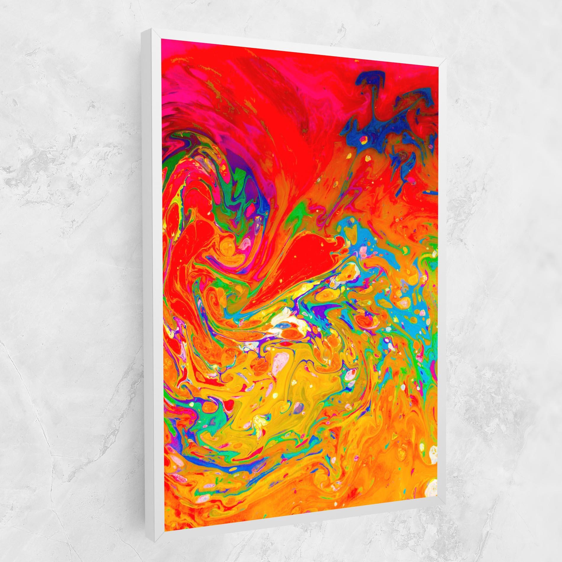 Tablou Canvas Marbling Orange Art mockup 1