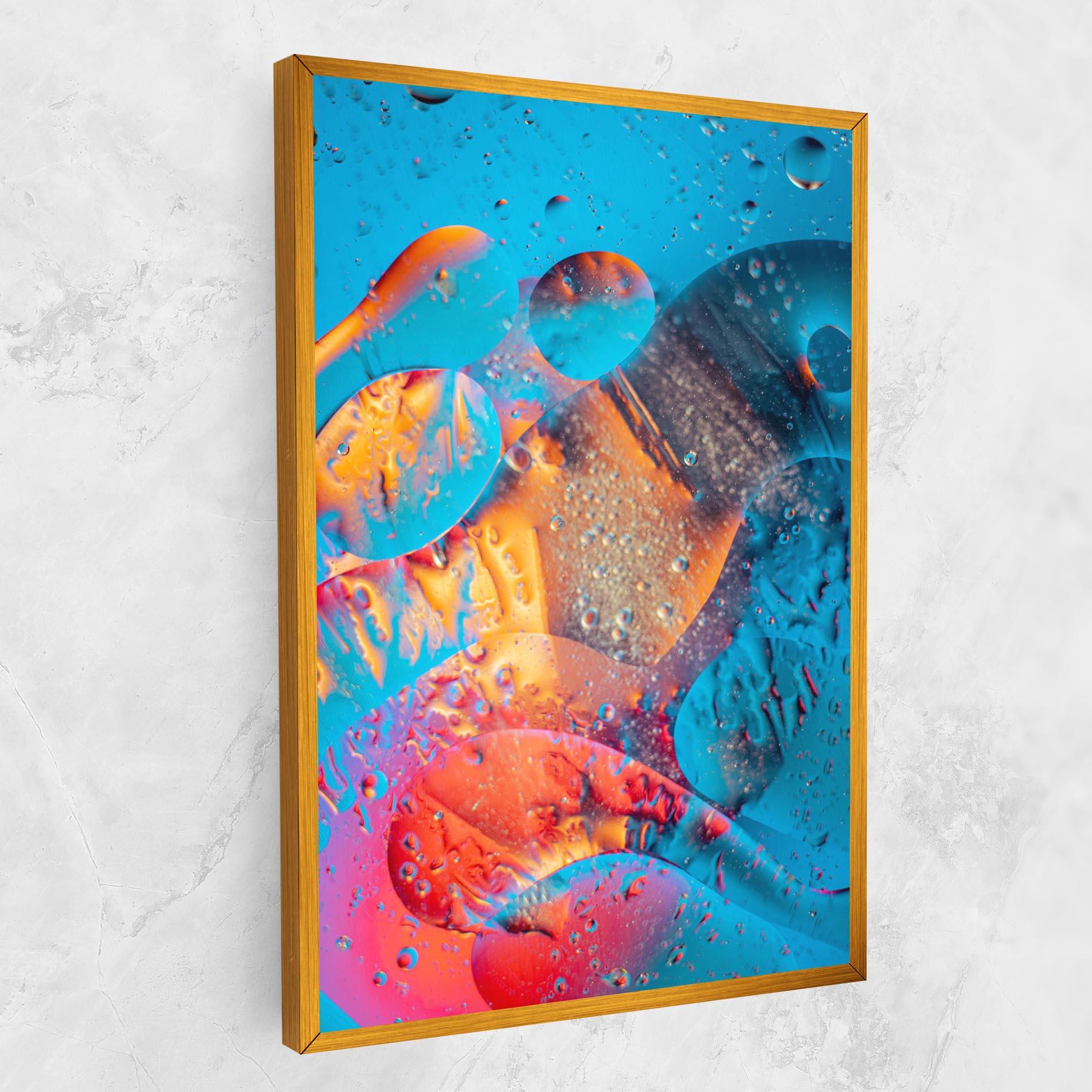 Tablou Canvas Blue Orange Drops mockup 1