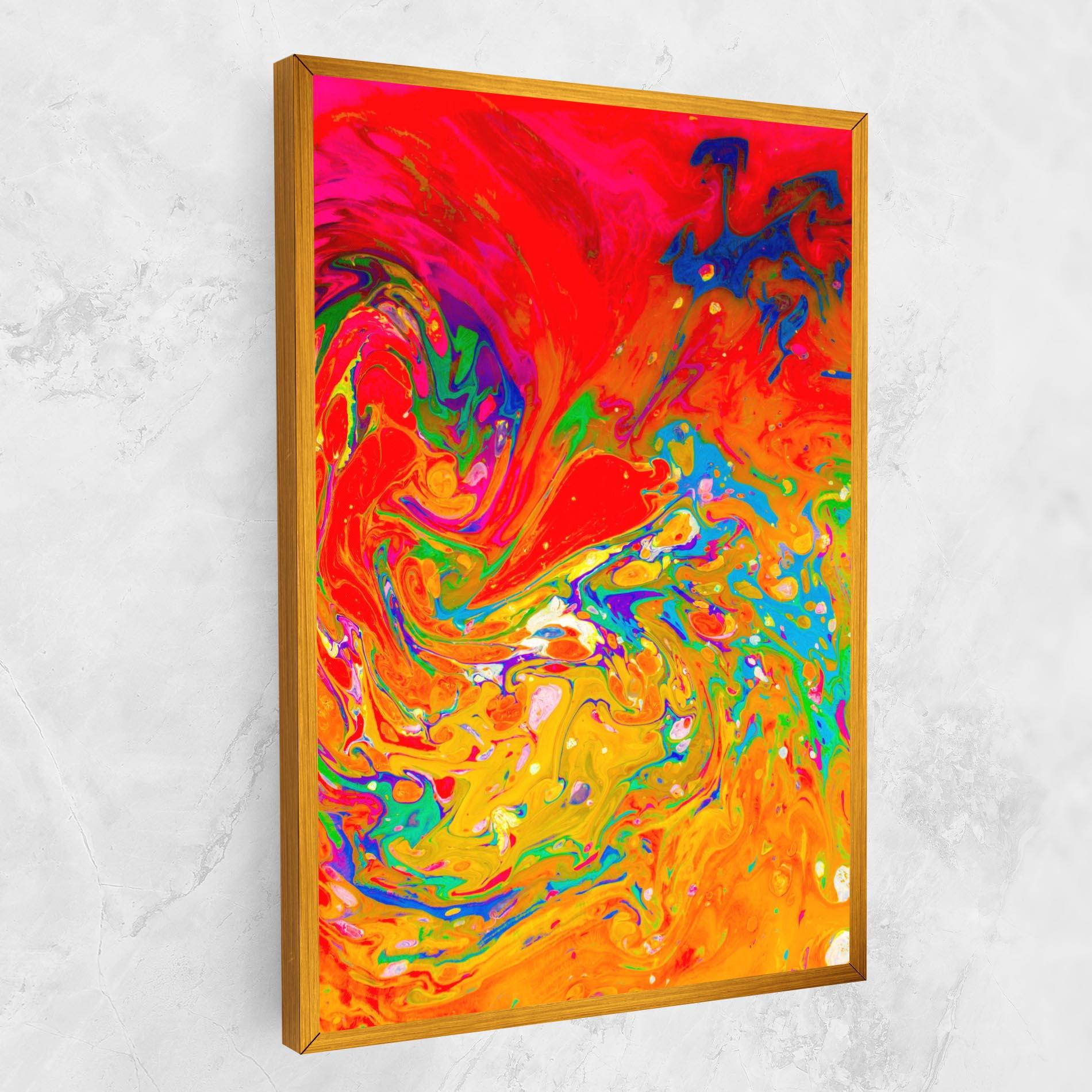 Tablou Canvas Marbling Orange Art mockup 1