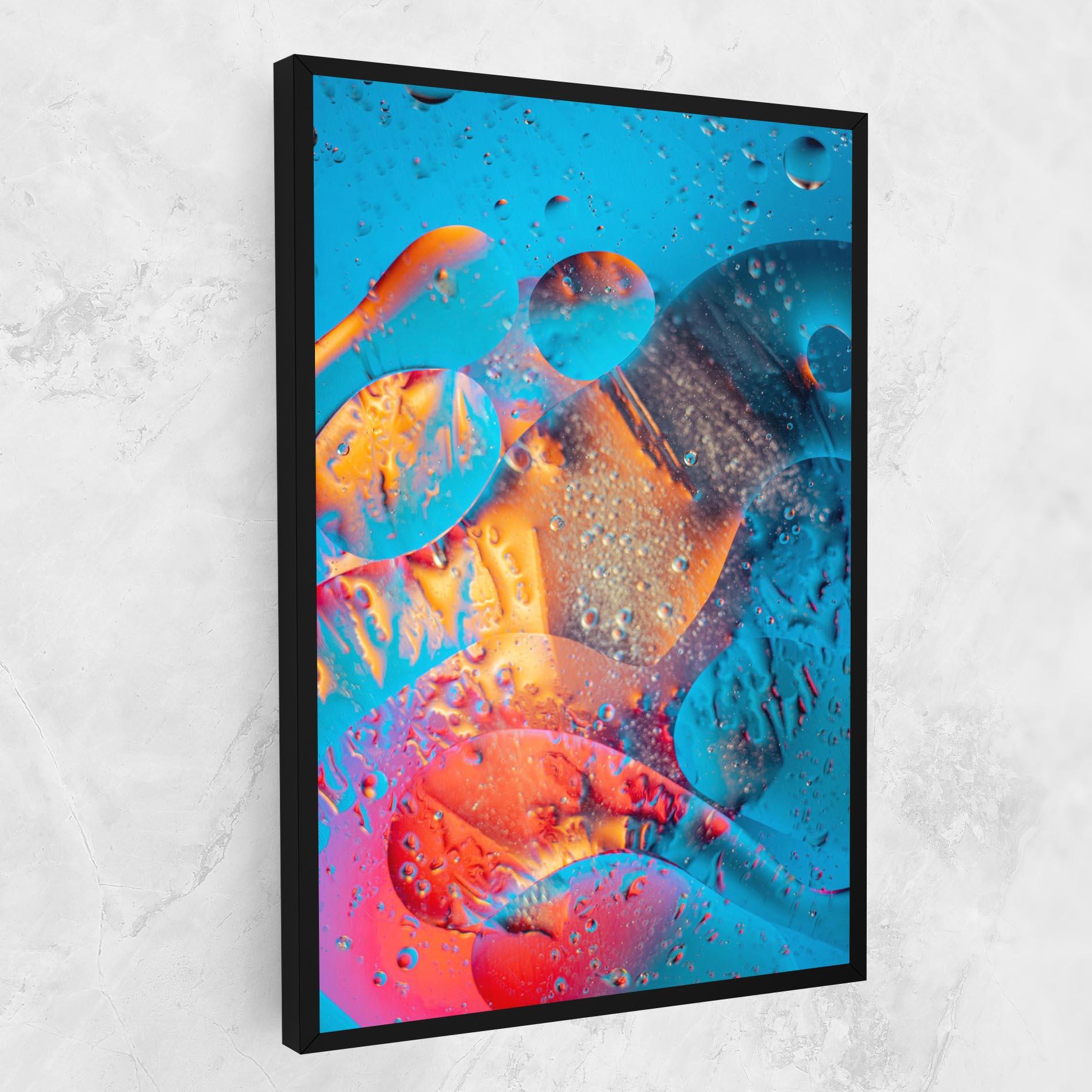Tablou Canvas Blue Orange Drops mockup 1