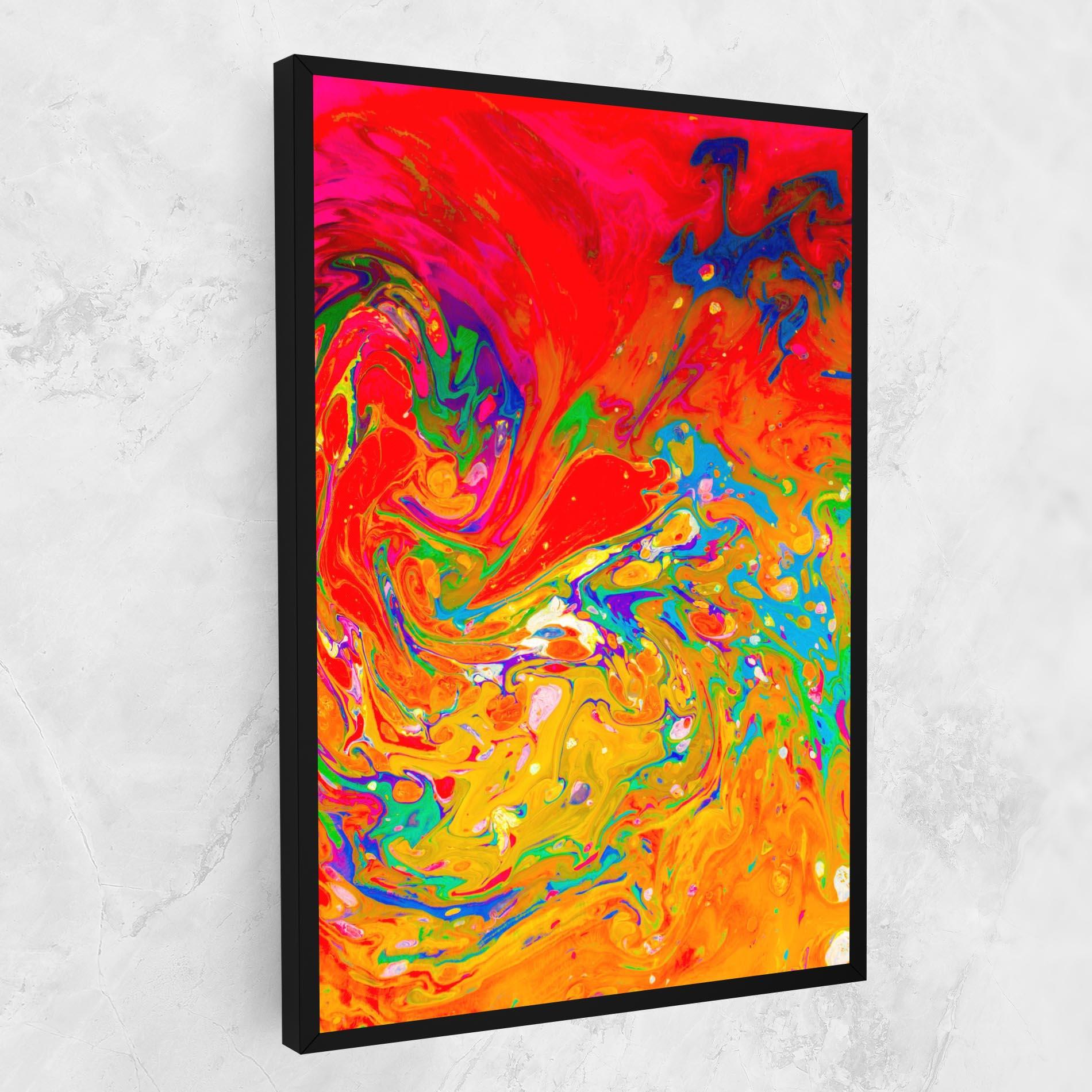 Tablou Canvas Marbling Orange Art mockup 1