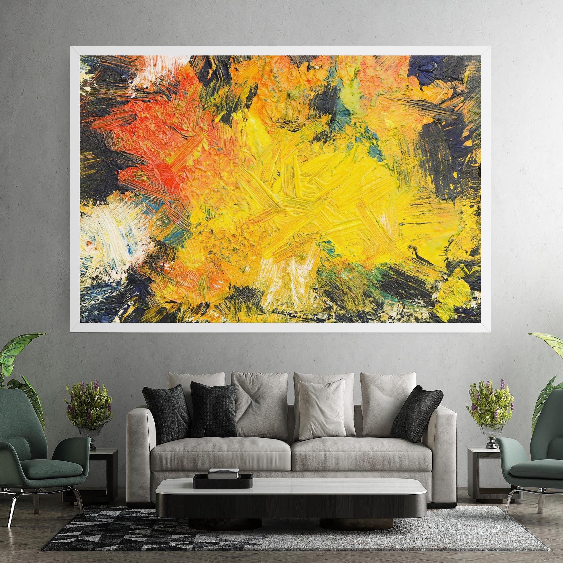 Tablou Canvas Artistic Yellow Painting mockup 7