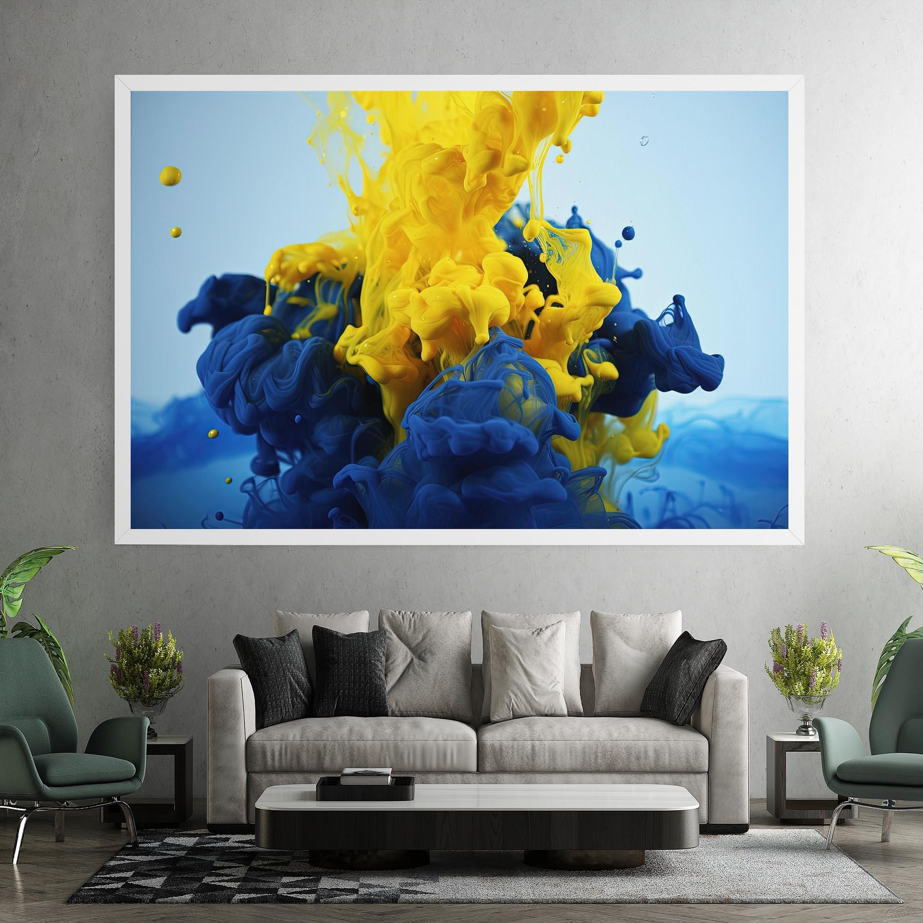 Tablou Canvas Blue Yellow Smoke mockup 7