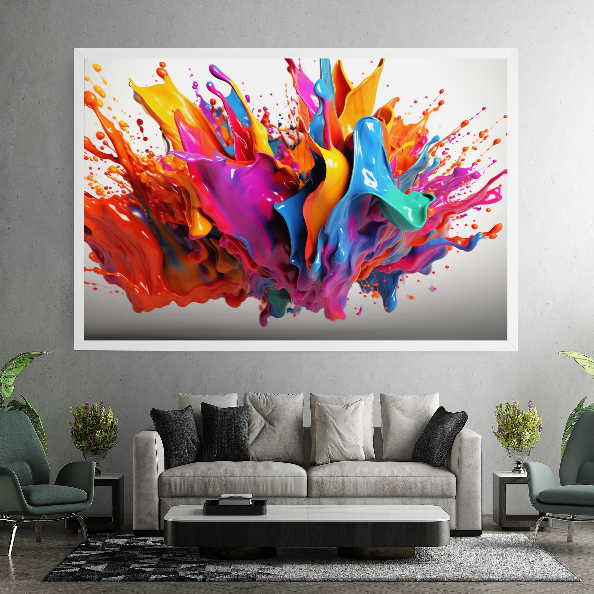 Tablou Canvas Blue Yellow Splash mockup 7