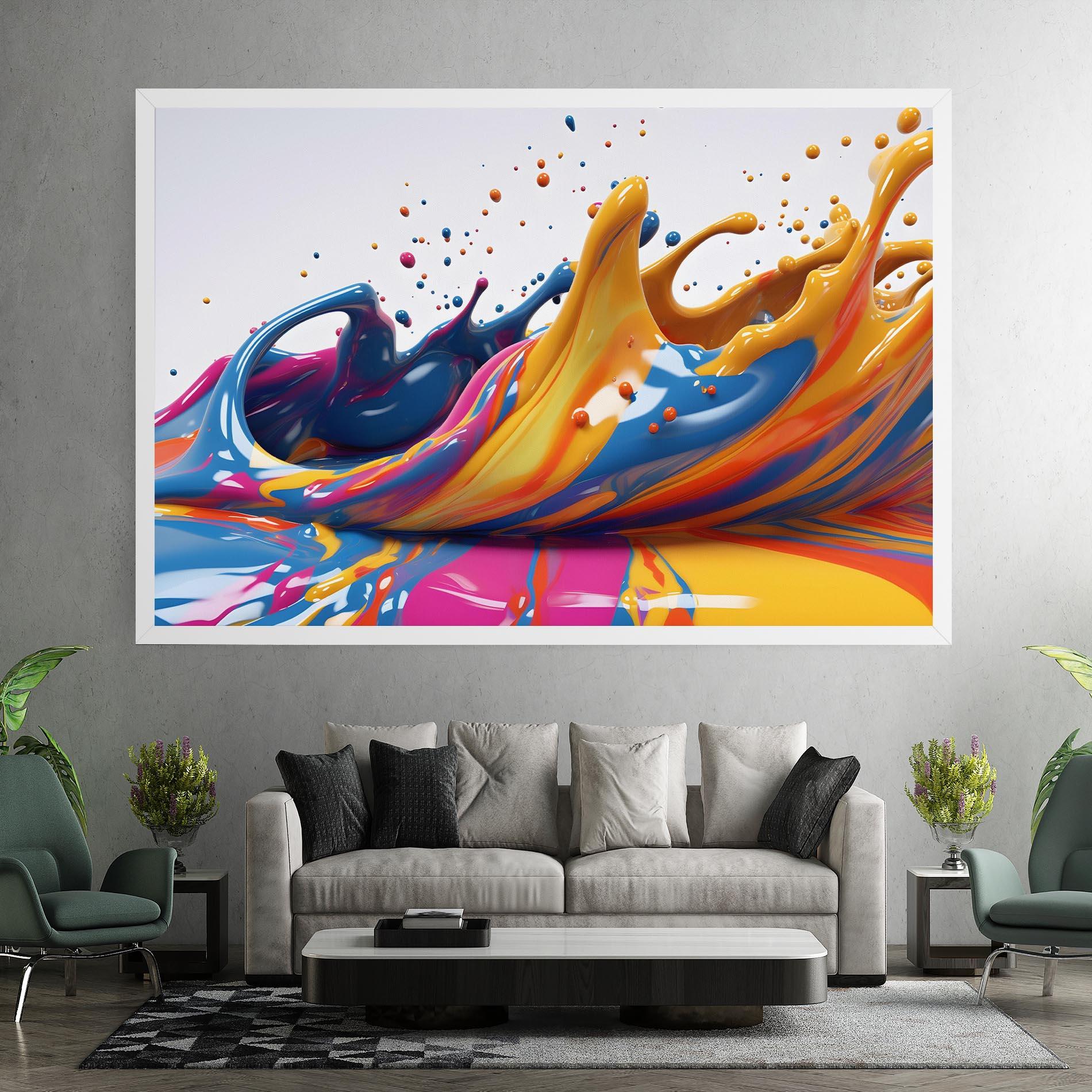 Tablou Canvas Colorful Liquid Yellow Splash mockup 7
